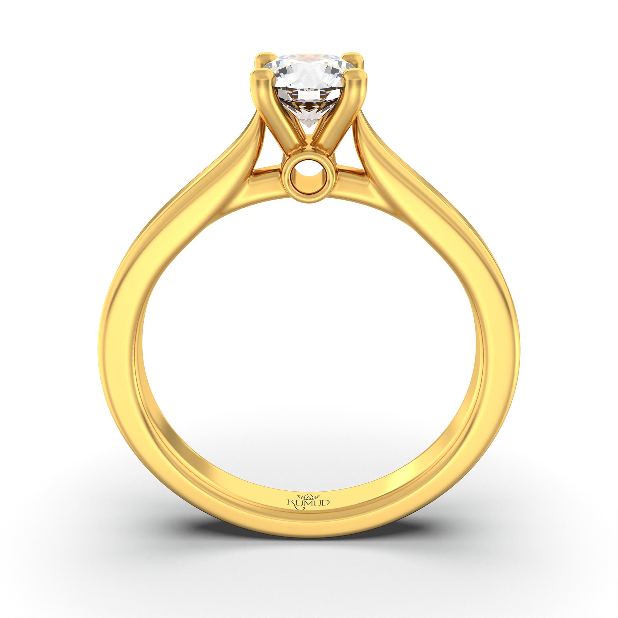 Lab-Grown Diamond Solitaire Ring for Women in 22K Yellow Gold – 0.5 Ct Round, 5 g (Design K9-8-APGAA) thumbnail