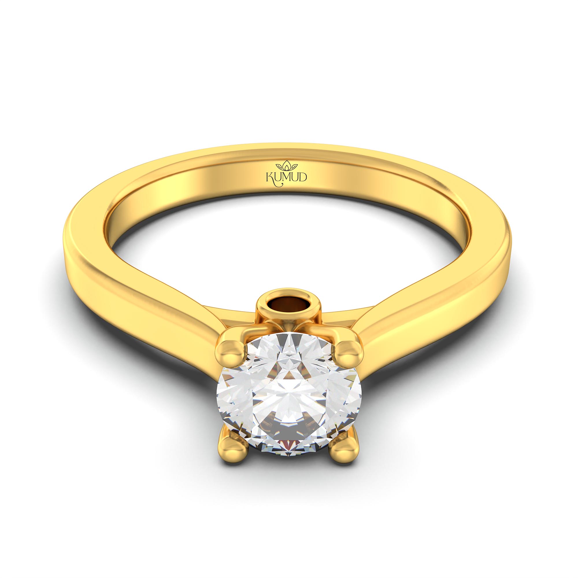 Lab-Grown Diamond Solitaire Ring for Women in 22K Yellow Gold – 0.5 Ct Round, 5 g (Design K9-8-APGAA) thumbnail