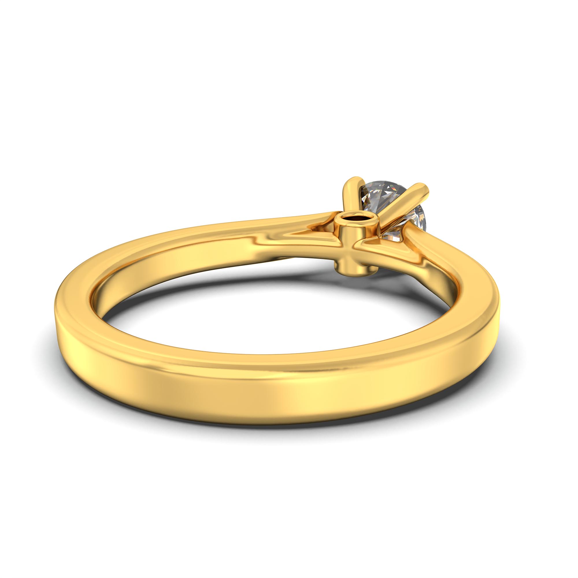 Lab-Grown Diamond Solitaire Ring for Women in 22K Yellow Gold – 0.5 Ct Round, 5 g (Design K9-8-APGAA) thumbnail
