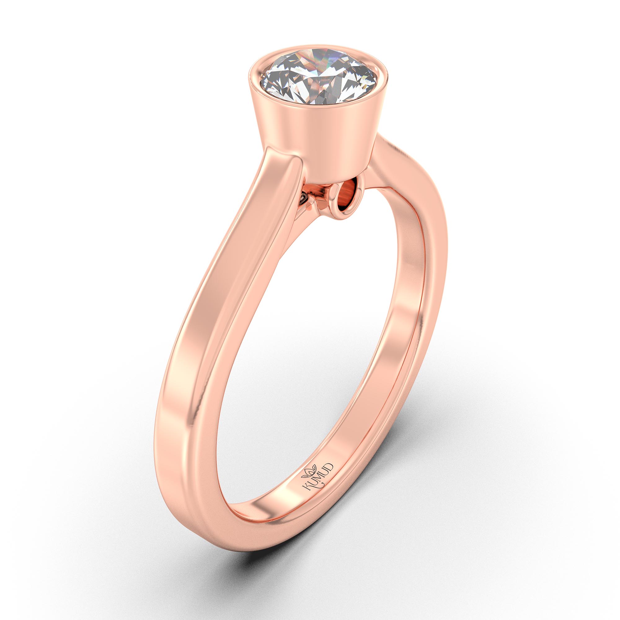 Lab-Grown Diamond Solitaire Ring for Women in 18K Rose Gold – 0.5 Ct Round, 5 g (Design K9-8-BBZAA) thumbnail