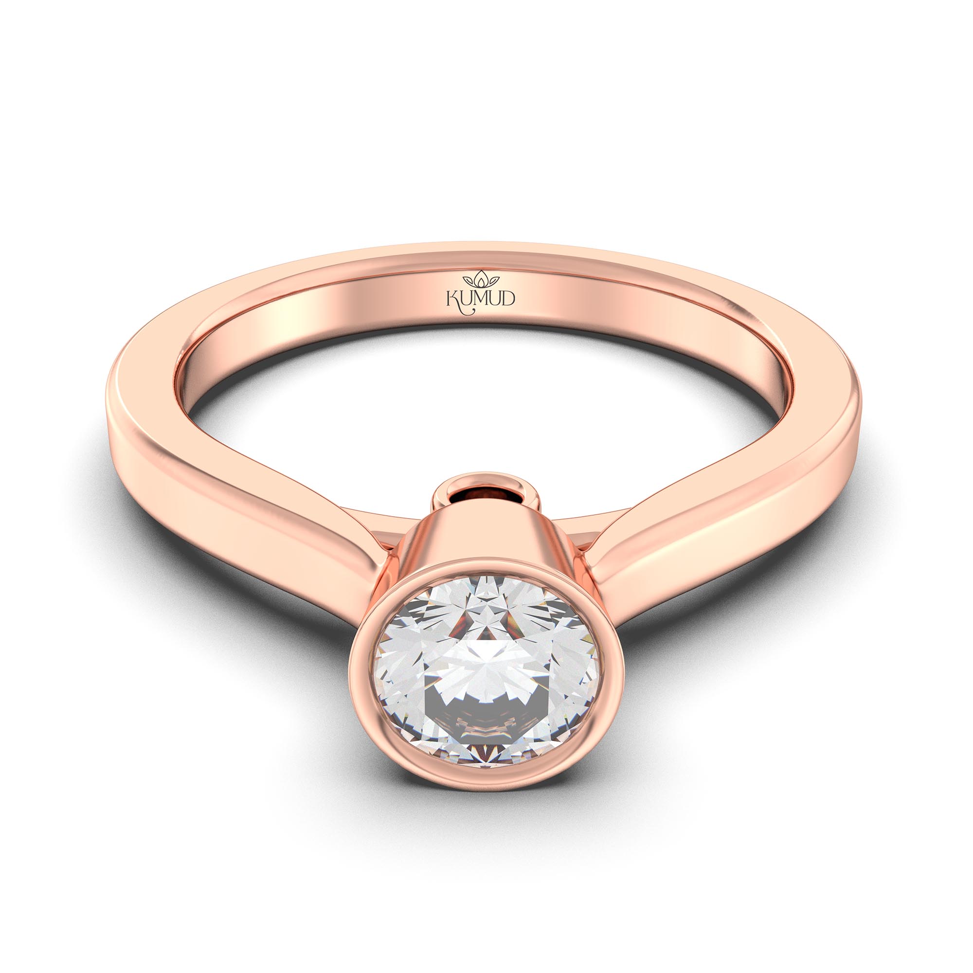 Lab-Grown Diamond Solitaire Ring for Women in 18K Rose Gold – 0.5 Ct Round, 5 g (Design K9-8-BBZAA) thumbnail