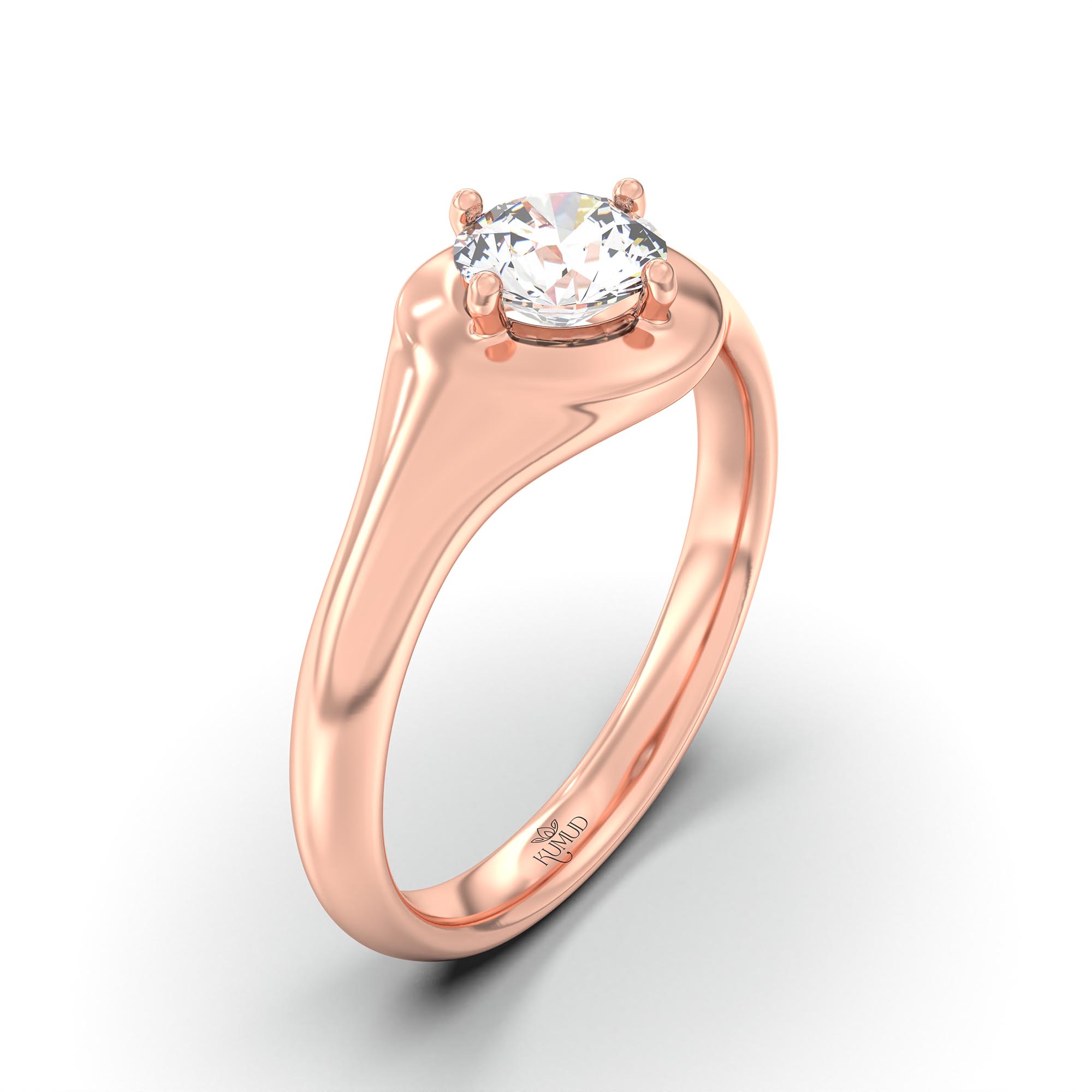 Lab-Grown Diamond Solitaire Ring for Women in 18K Rose Gold – 0.5 Ct Round, 5 g (Design K9-9-APGAA) thumbnail