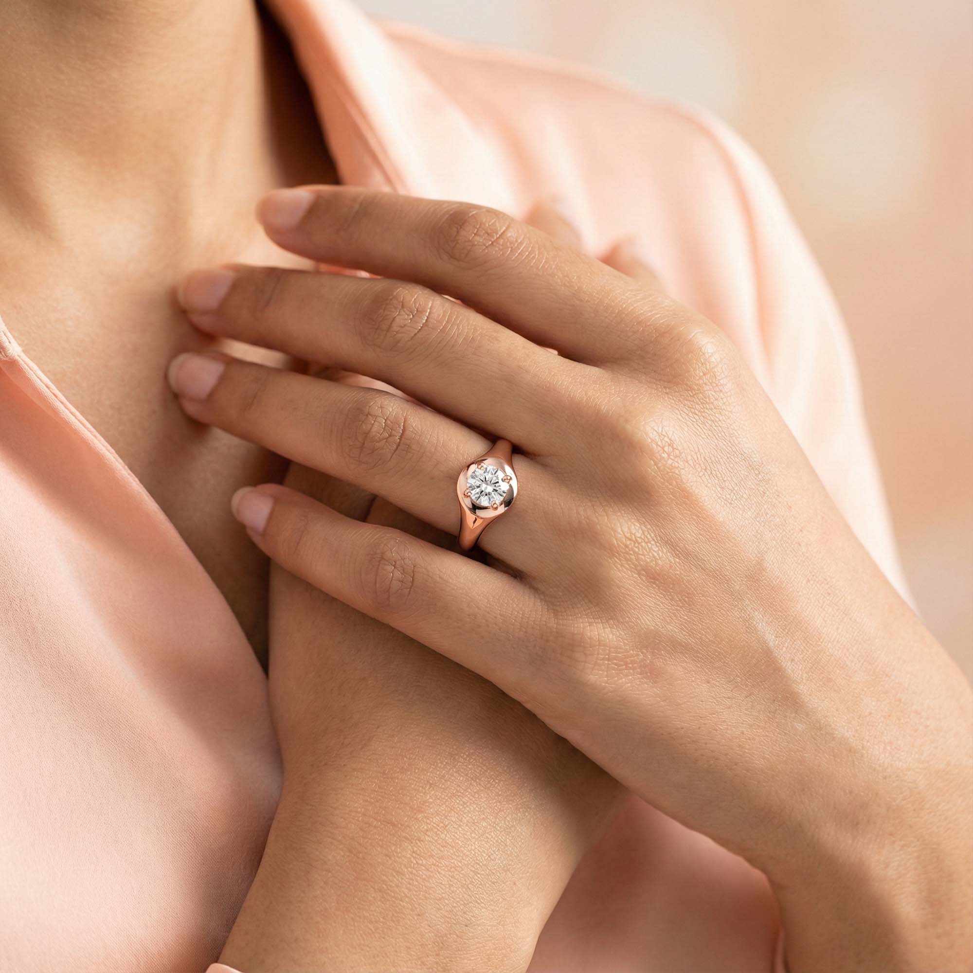 Lab-Grown Diamond Solitaire Ring for Women in 18K Rose Gold – 0.5 Ct Round, 5 g (Design K9-9-APGAA) thumbnail