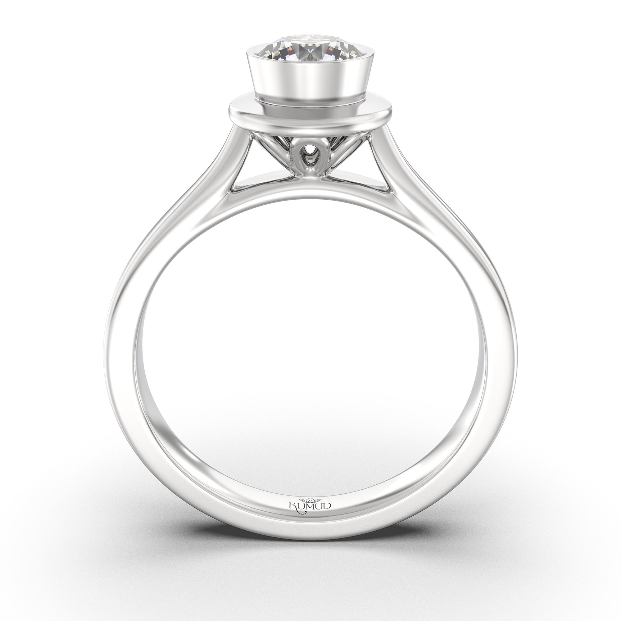 Lab-Grown Diamond Solitaire Ring for Women in 18K White Gold – 0.5 Ct Round, 5 g (Design K9-10-BBZAA) thumbnail