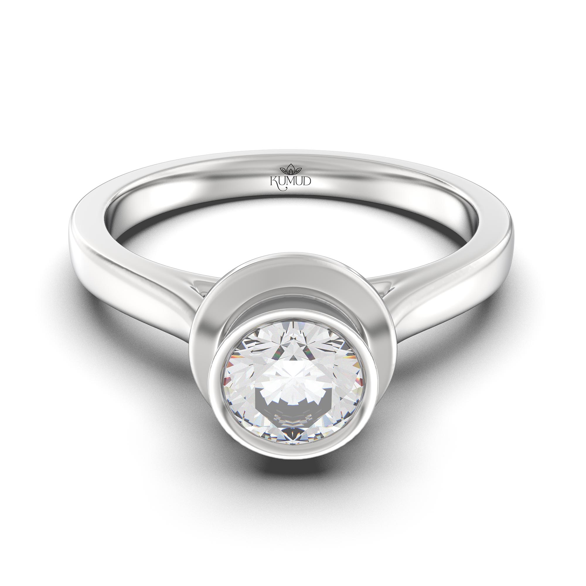 Lab-Grown Diamond Solitaire Ring for Women in 18K White Gold – 0.5 Ct Round, 5 g (Design K9-10-BBZAA) thumbnail