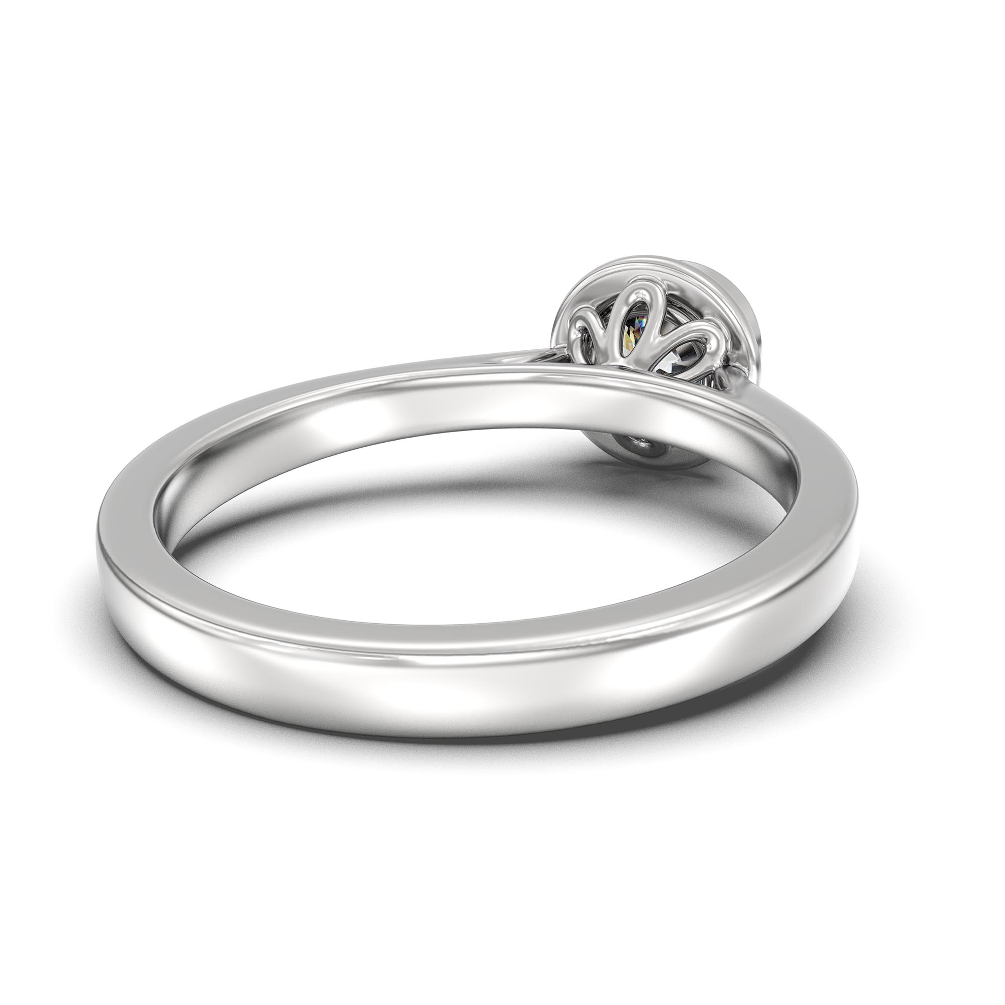 Lab-Grown Diamond Solitaire Ring for Women in 18K White Gold – 0.5 Ct Round, 5 g (Design K9-10-BBZAA) thumbnail