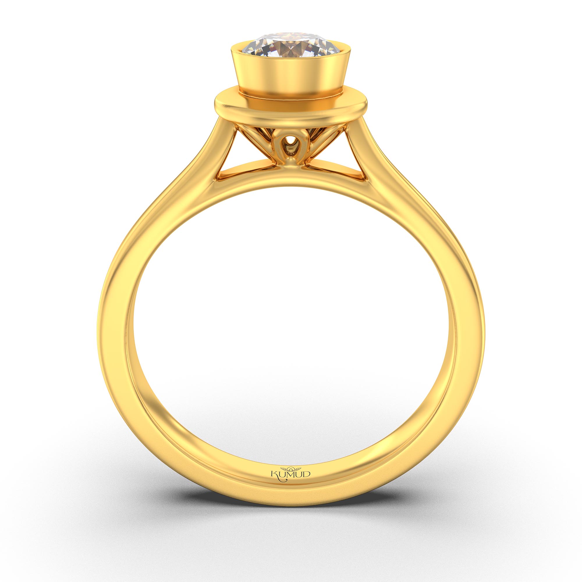 Lab-Grown Diamond Solitaire Ring for Women in 22K Yellow Gold – 0.5 Ct Round, 5 g (Design K9-10-BBZAA) thumbnail