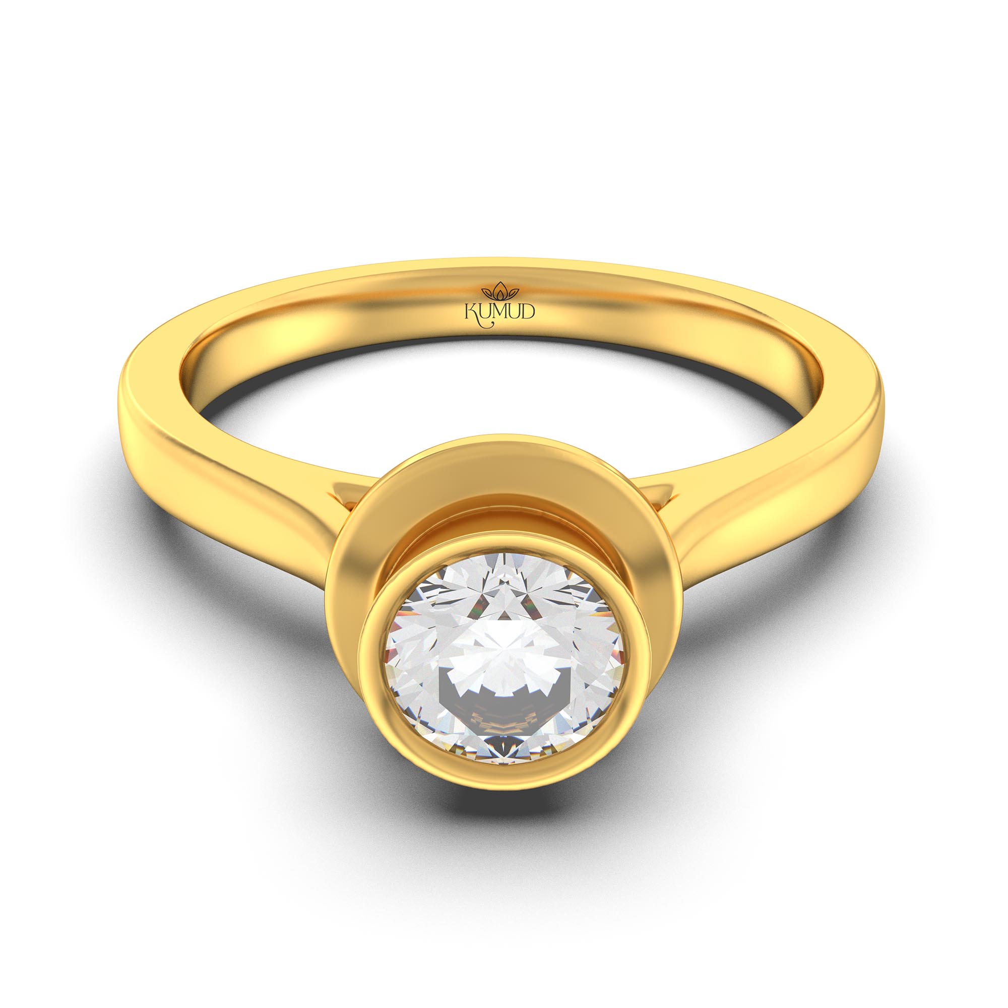 Lab-Grown Diamond Solitaire Ring for Women in 22K Yellow Gold – 0.5 Ct Round, 5 g (Design K9-10-BBZAA) thumbnail