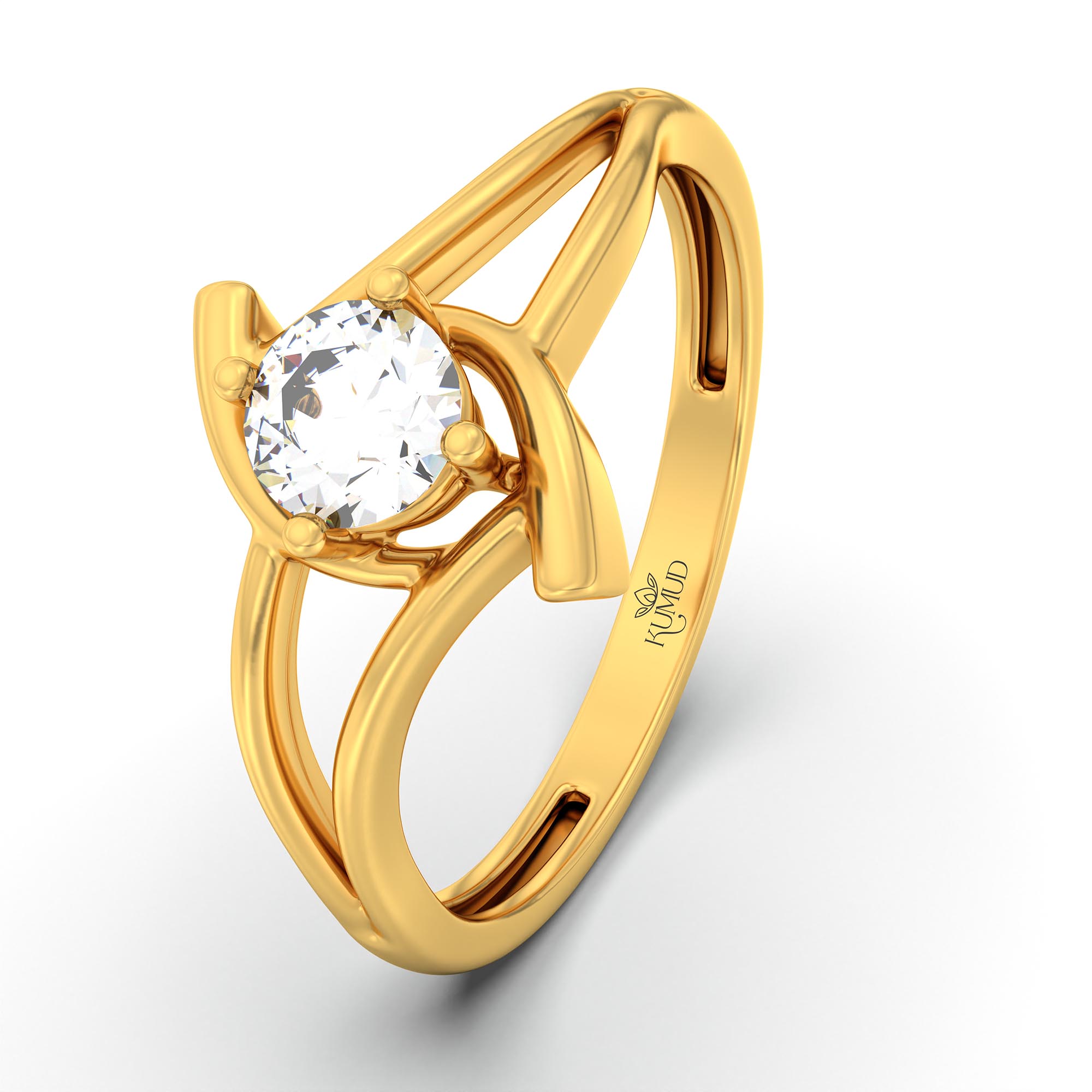 Lab-Grown Diamond Solitaire Ring for Women in 22K Yellow Gold – 0.25 Ct Round, 3 g (Design K10-1-APGAA) thumbnail