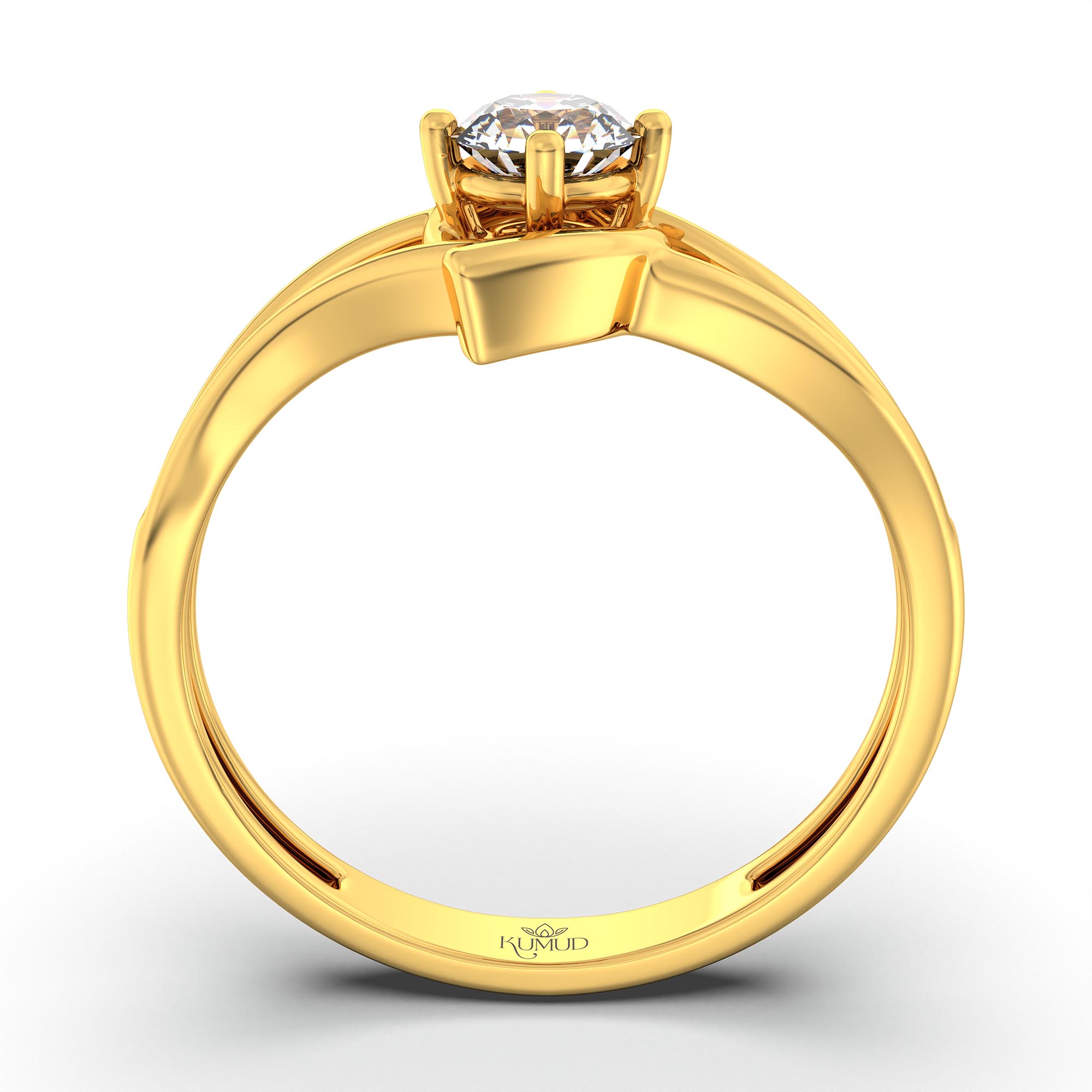 Lab-Grown Diamond Solitaire Ring for Women in 22K Yellow Gold – 0.25 Ct Round, 3 g (Design K10-1-APGAA) thumbnail