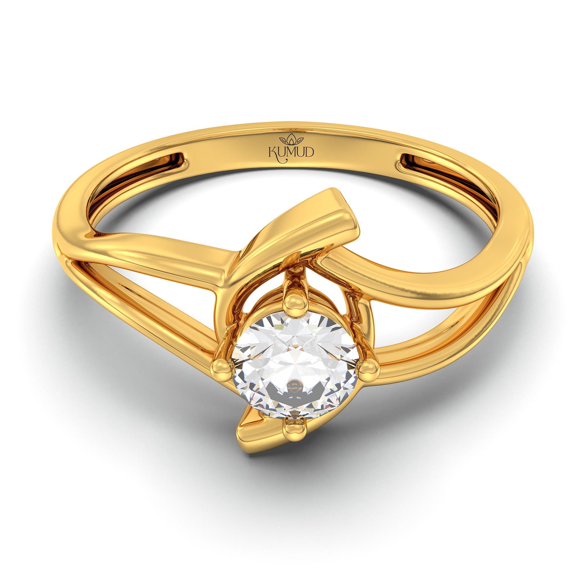 Lab-Grown Diamond Solitaire Ring for Women in 22K Yellow Gold – 0.25 Ct Round, 3 g (Design K10-1-APGAA) thumbnail