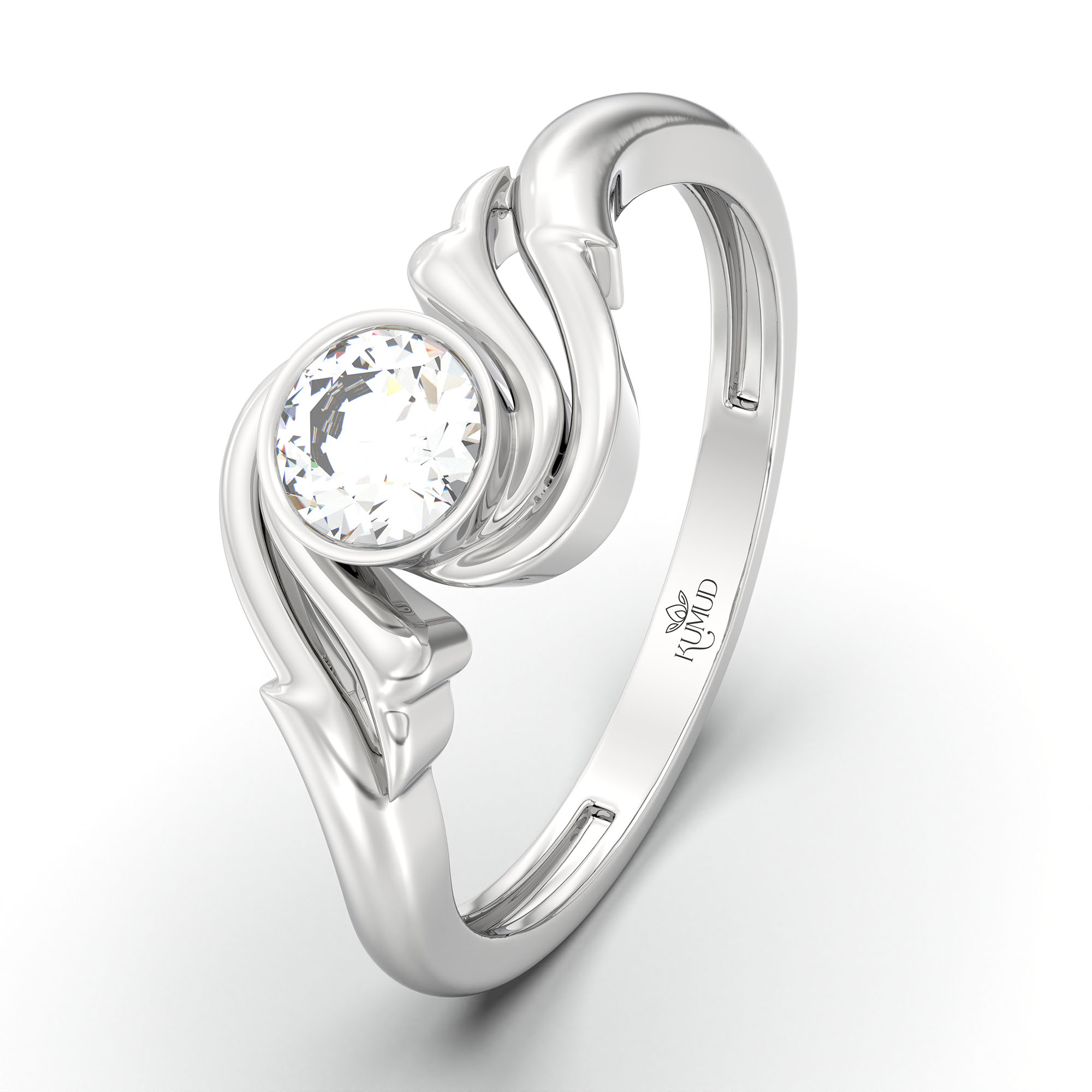 Lab-Grown Diamond Solitaire Ring for Women in 18K White Gold – 0.25 Ct Round, 3 g (Design K10-2-BBZAA) thumbnail