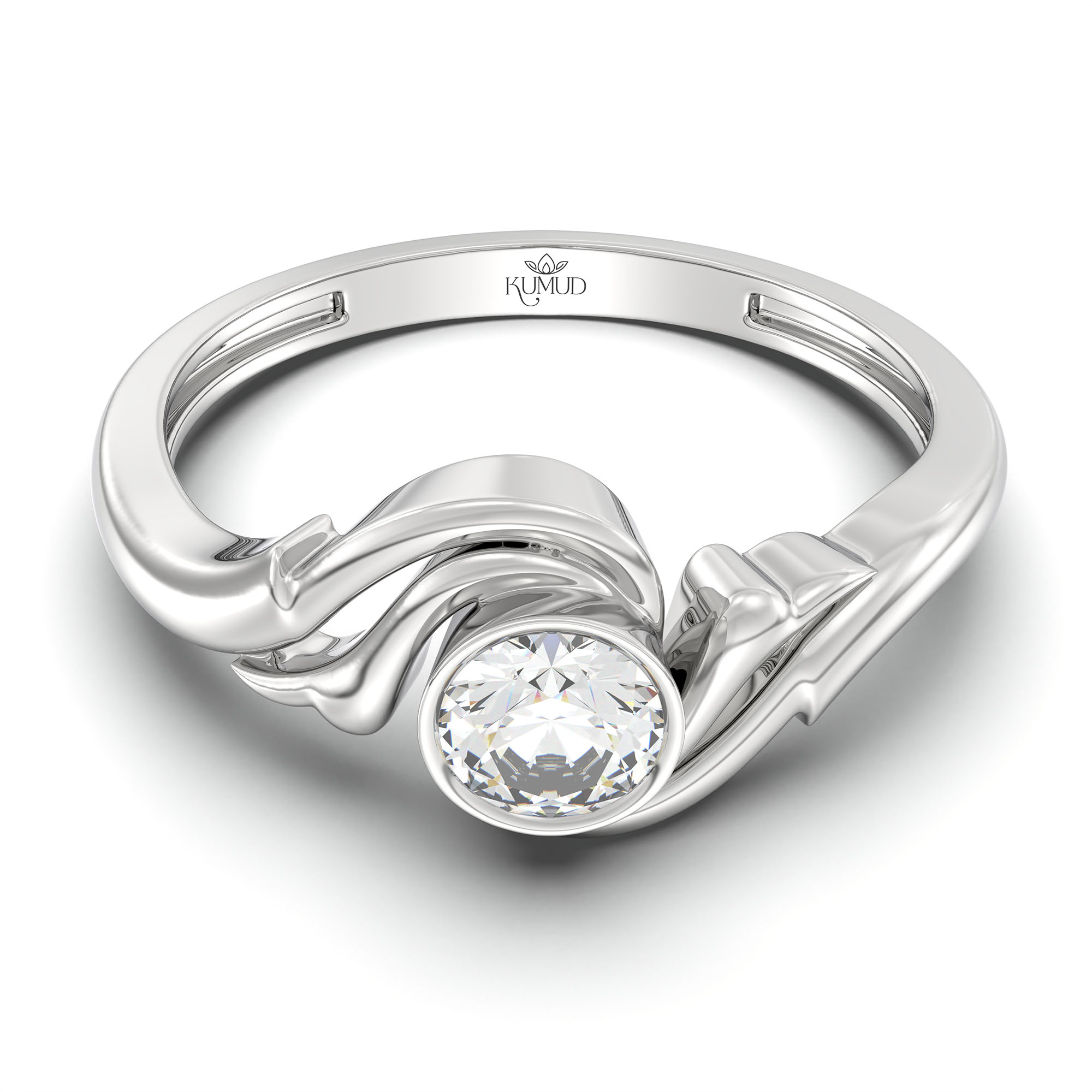Lab-Grown Diamond Solitaire Ring for Women in 18K White Gold – 0.25 Ct Round, 3 g (Design K10-2-BBZAA) thumbnail