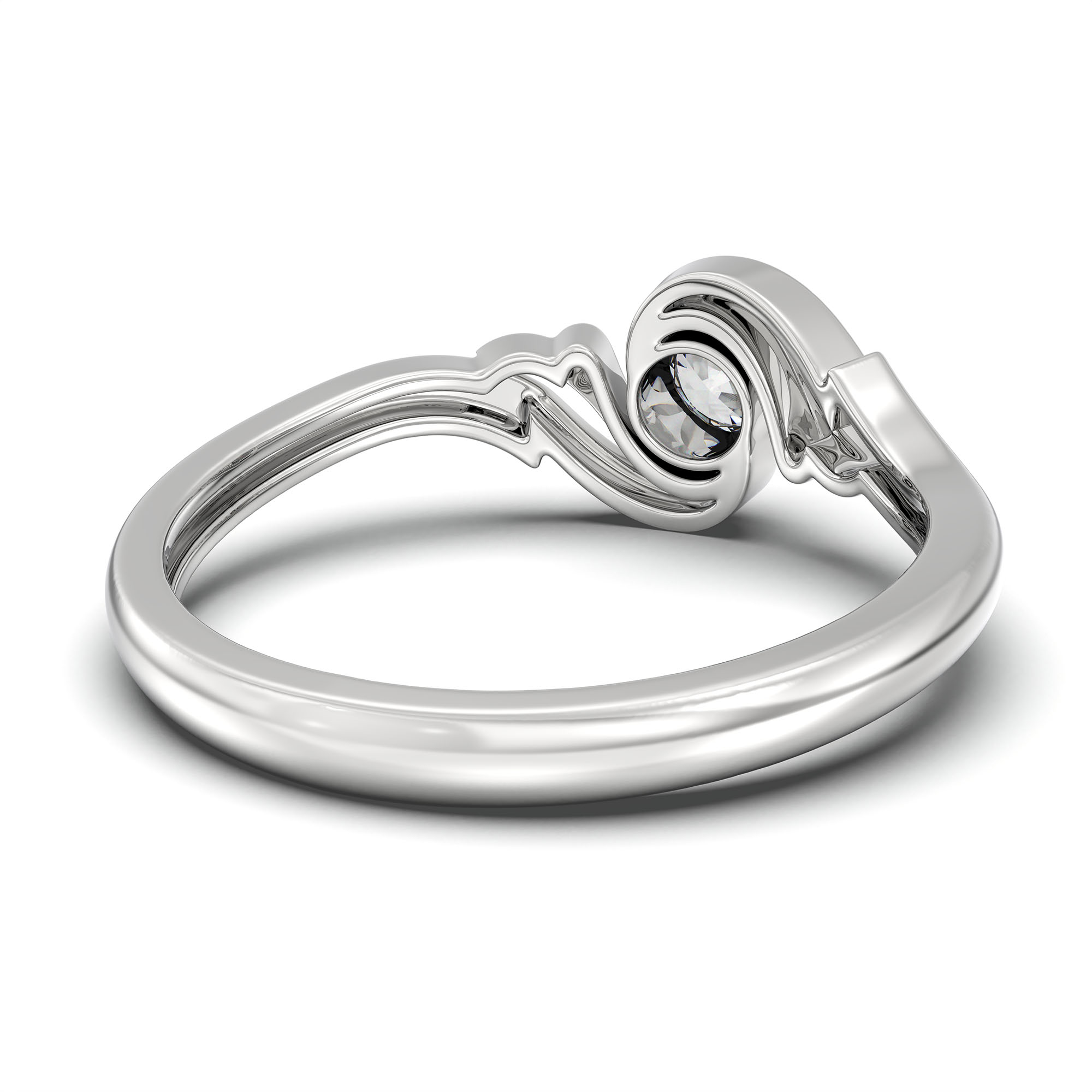 Lab-Grown Diamond Solitaire Ring for Women in 18K White Gold – 0.25 Ct Round, 3 g (Design K10-2-BBZAA) thumbnail
