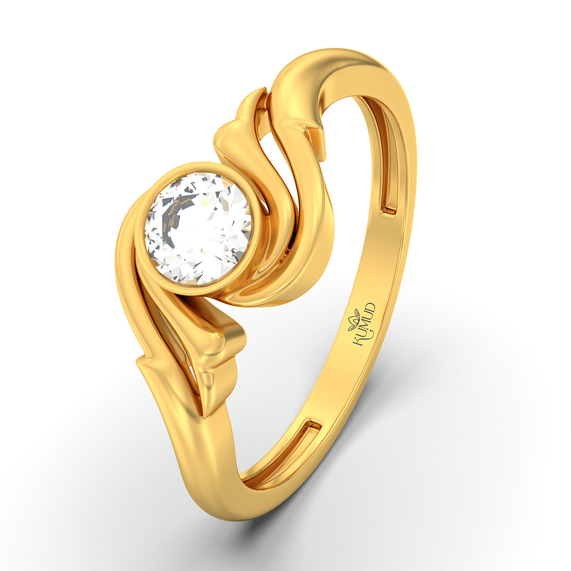 Lab-Grown Diamond Solitaire Ring for Women in 22K Yellow Gold – 0.25 Ct Round, 3 g (Design K10-2-BBZAA) thumbnail
