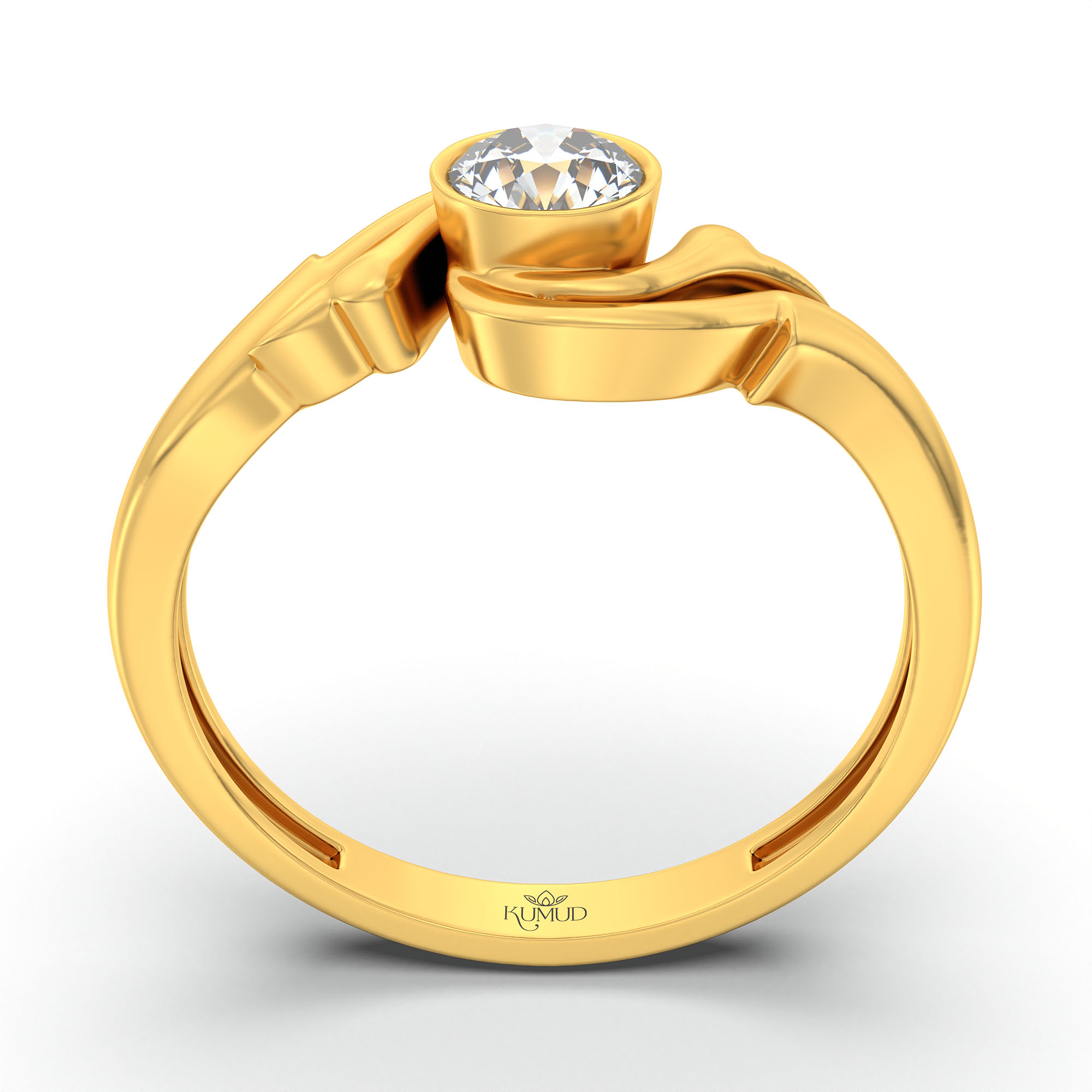 Lab-Grown Diamond Solitaire Ring for Women in 22K Yellow Gold – 0.25 Ct Round, 3 g (Design K10-2-BBZAA) thumbnail