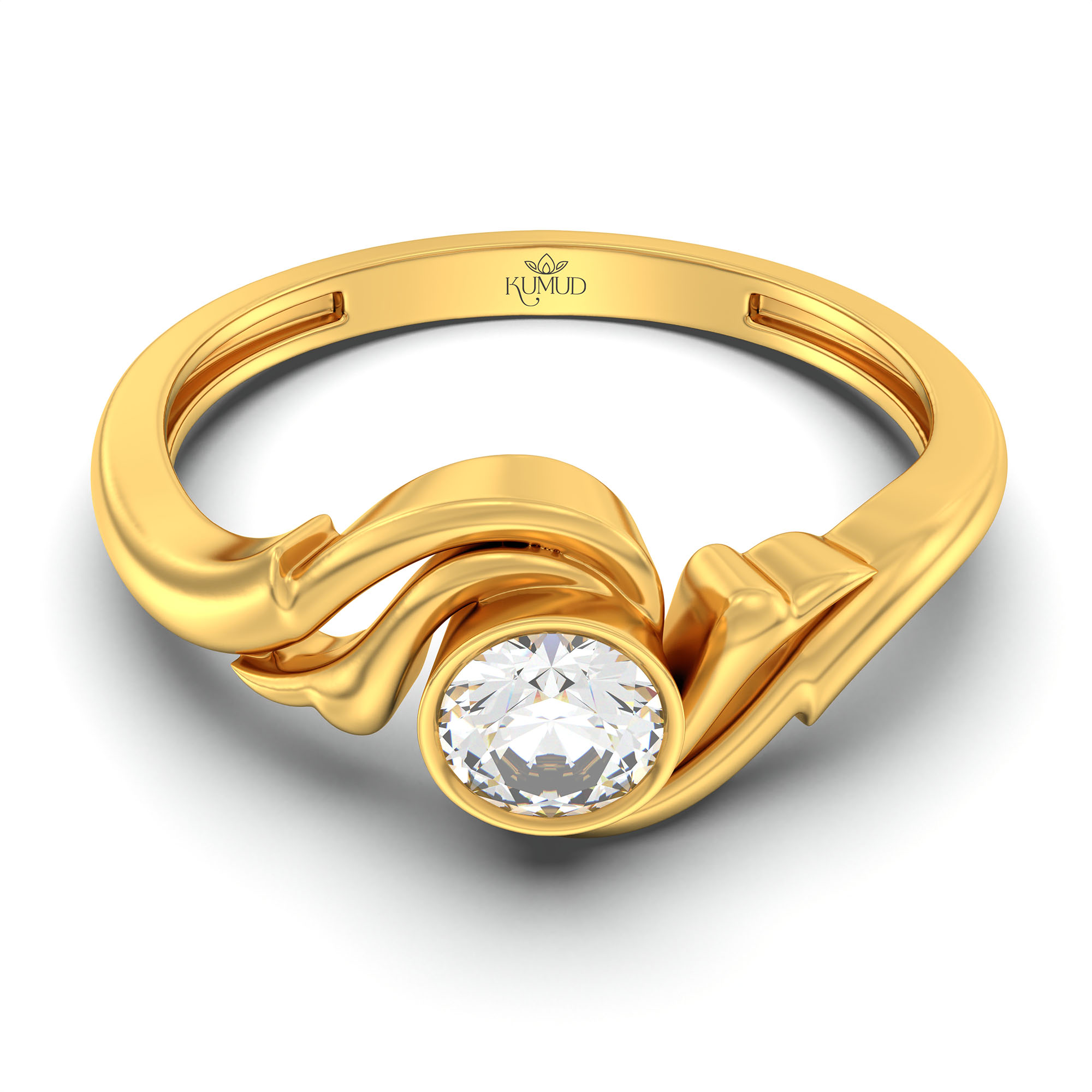 Lab-Grown Diamond Solitaire Ring for Women in 22K Yellow Gold – 0.25 Ct Round, 3 g (Design K10-2-BBZAA) thumbnail