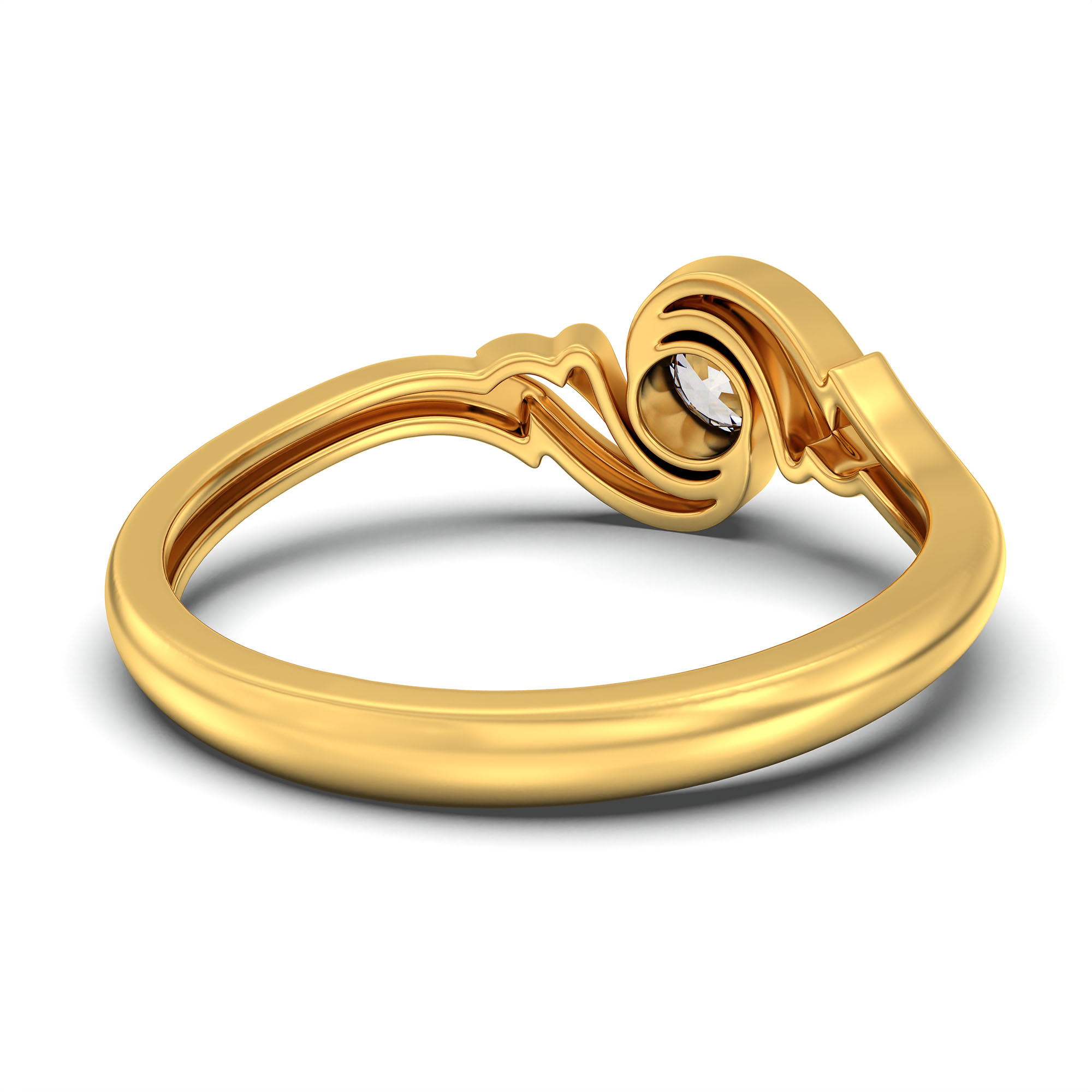 Lab-Grown Diamond Solitaire Ring for Women in 22K Yellow Gold – 0.25 Ct Round, 3 g (Design K10-2-BBZAA) thumbnail