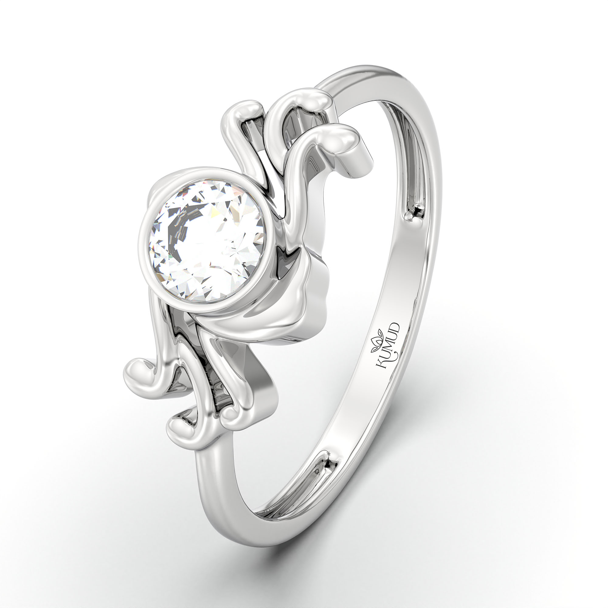 Lab-Grown Diamond Solitaire Ring for Women in 18K White Gold – 0.25 Ct Round, 3 g (Design K10-3-BBZAA) thumbnail