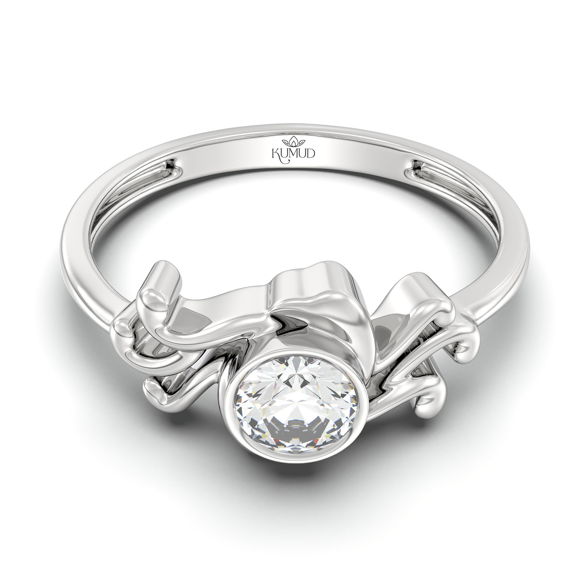 Lab-Grown Diamond Solitaire Ring for Women in 18K White Gold – 0.25 Ct Round, 3 g (Design K10-3-BBZAA) thumbnail
