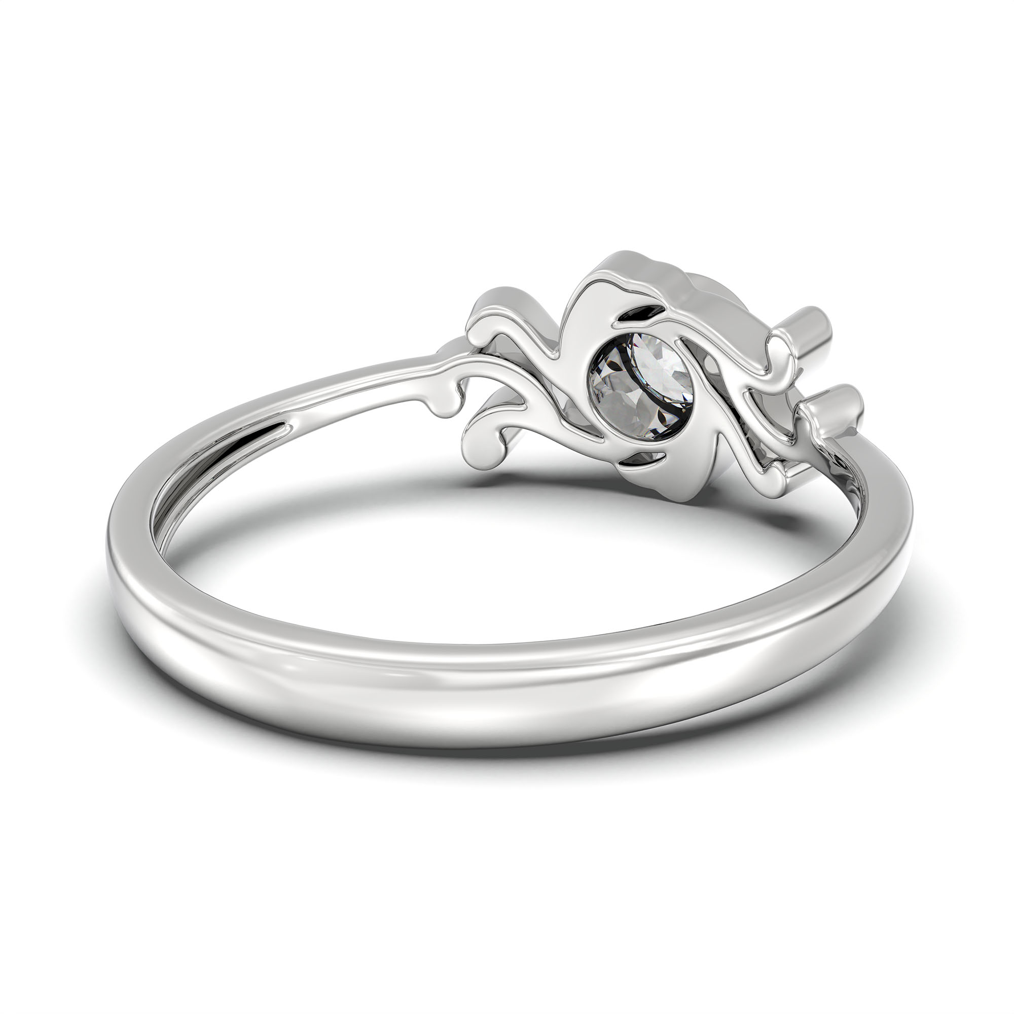 Lab-Grown Diamond Solitaire Ring for Women in 18K White Gold – 0.25 Ct Round, 3 g (Design K10-3-BBZAA) thumbnail