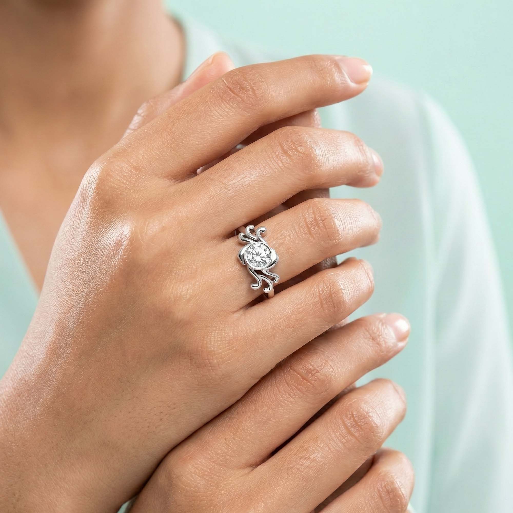 Lab-Grown Diamond Solitaire Ring for Women in 18K White Gold – 0.25 Ct Round, 3 g (Design K10-3-BBZAA) thumbnail