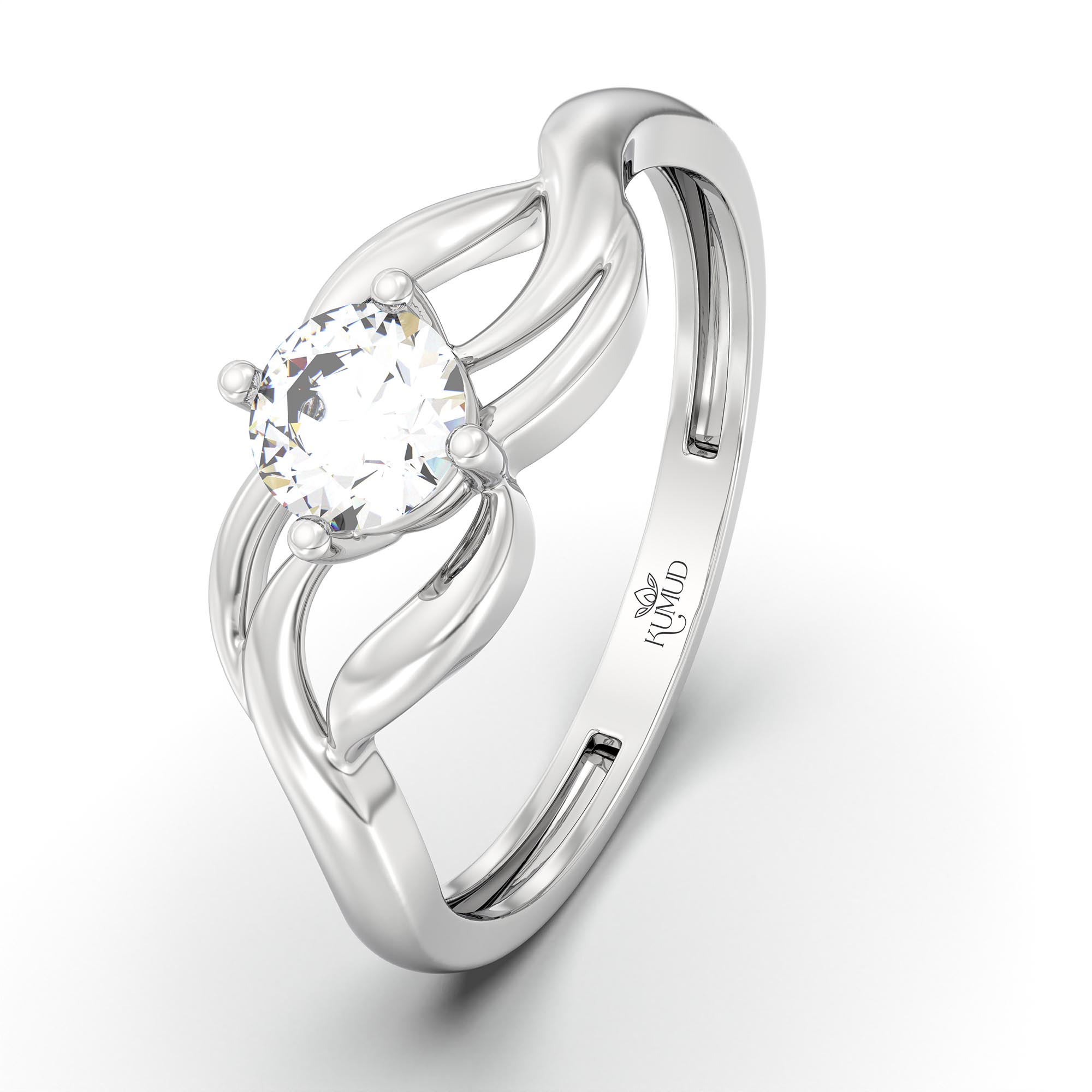 Lab-Grown Diamond Solitaire Ring for Women in 18K White Gold – 0.25 Ct Round, 3 g (Design K10-4-APGAA) thumbnail
