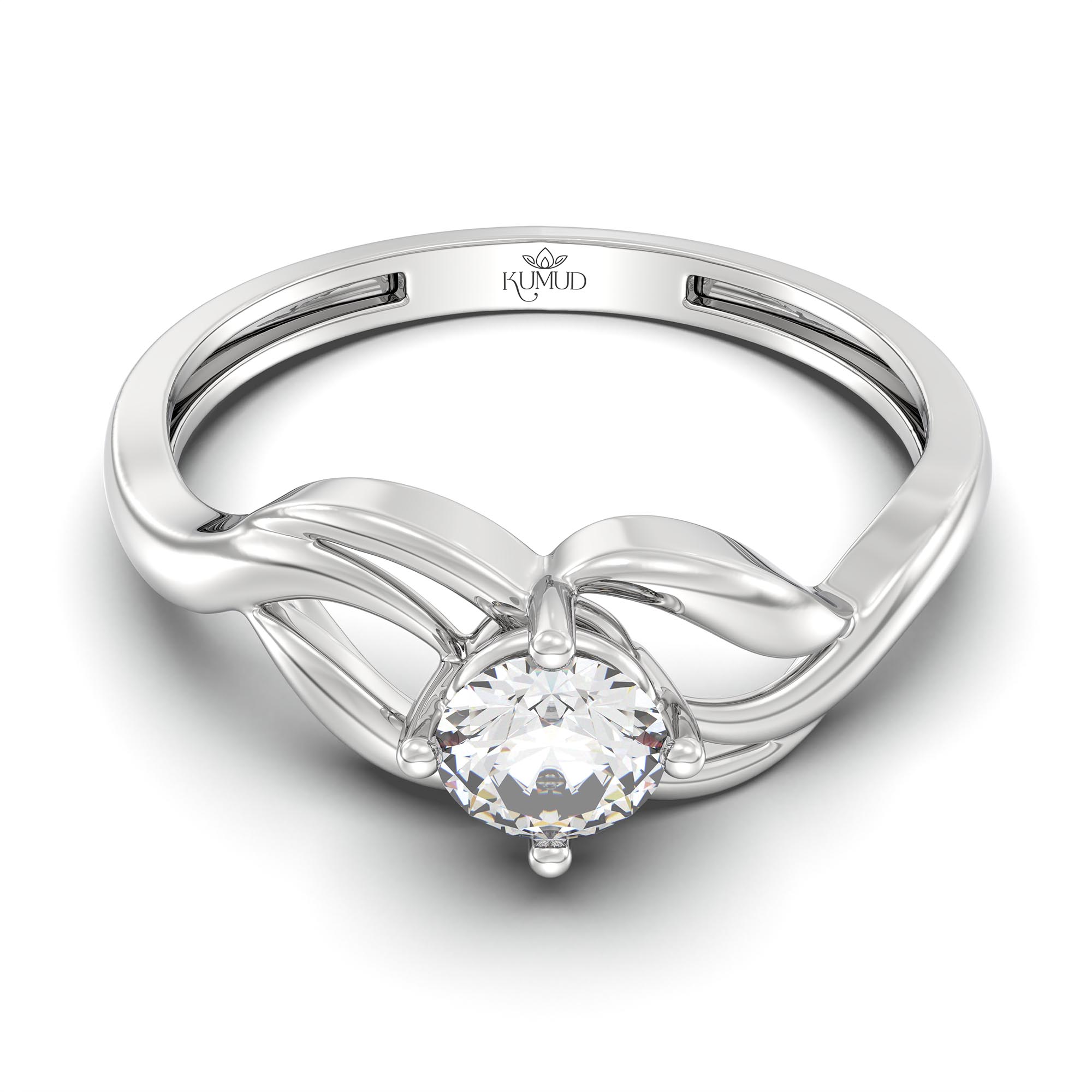 Lab-Grown Diamond Solitaire Ring for Women in 18K White Gold – 0.25 Ct Round, 3 g (Design K10-4-APGAA) thumbnail