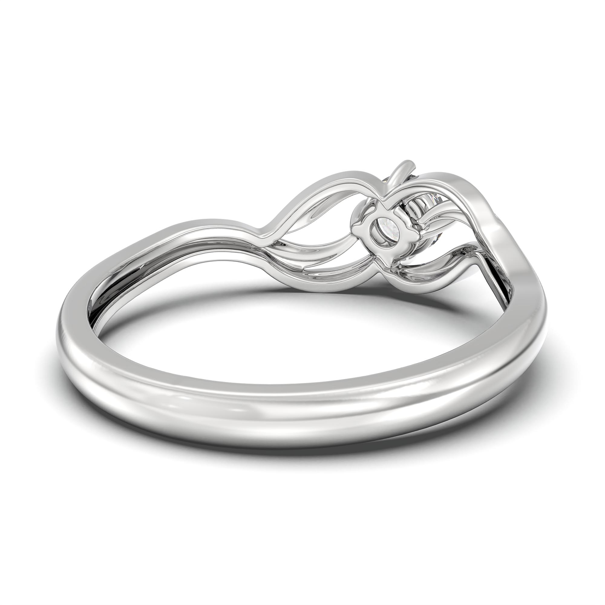 Lab-Grown Diamond Solitaire Ring for Women in 18K White Gold – 0.25 Ct Round, 3 g (Design K10-4-APGAA) thumbnail