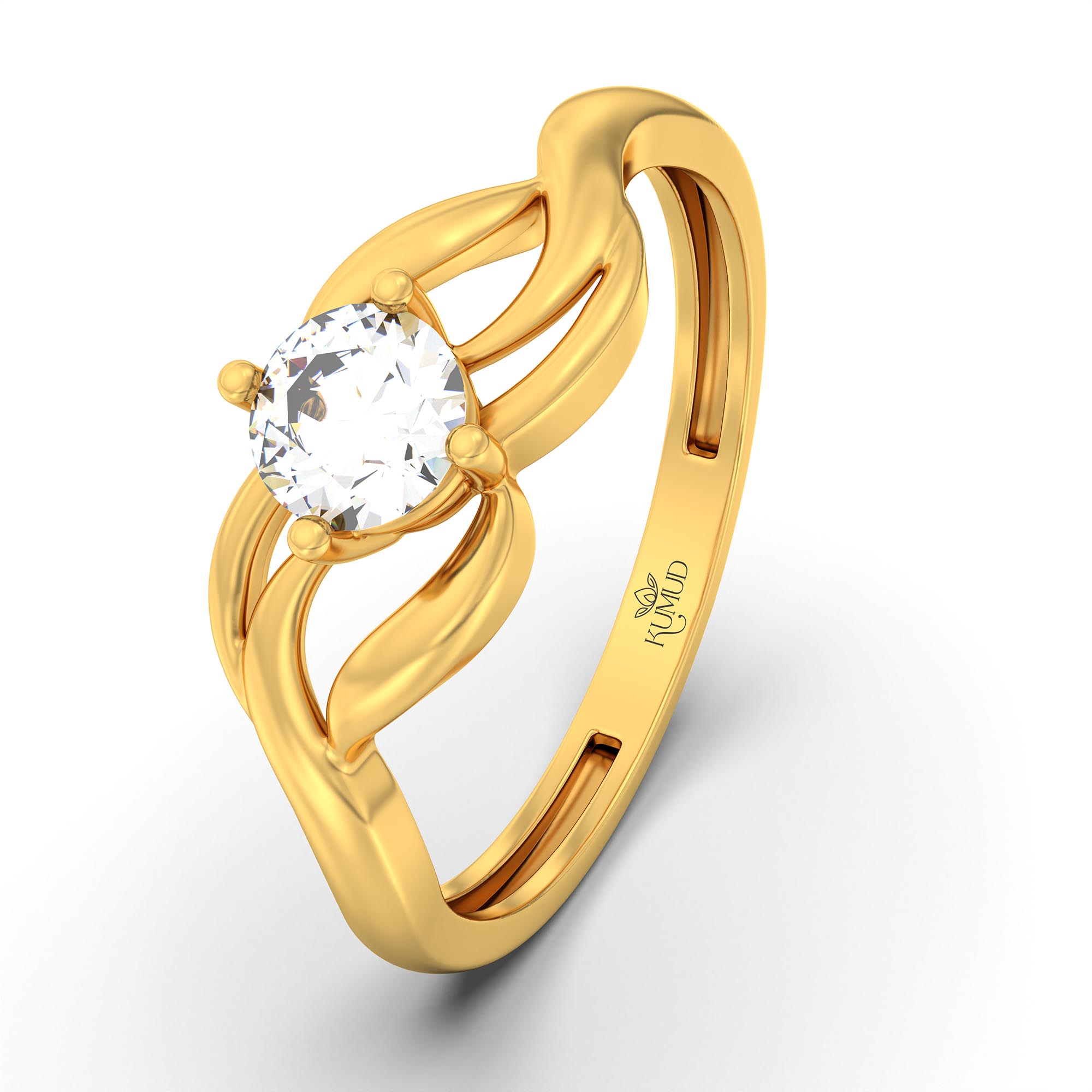 Lab-Grown Diamond Solitaire Ring for Women in 22K Yellow Gold – 0.25 Ct Round, 3 g (Design K10-4-APGAA) thumbnail
