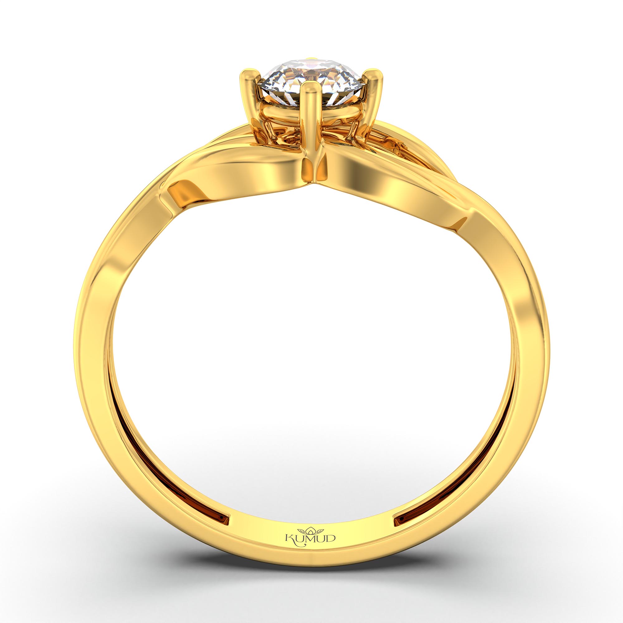 Lab-Grown Diamond Solitaire Ring for Women in 22K Yellow Gold – 0.25 Ct Round, 3 g (Design K10-4-APGAA) thumbnail