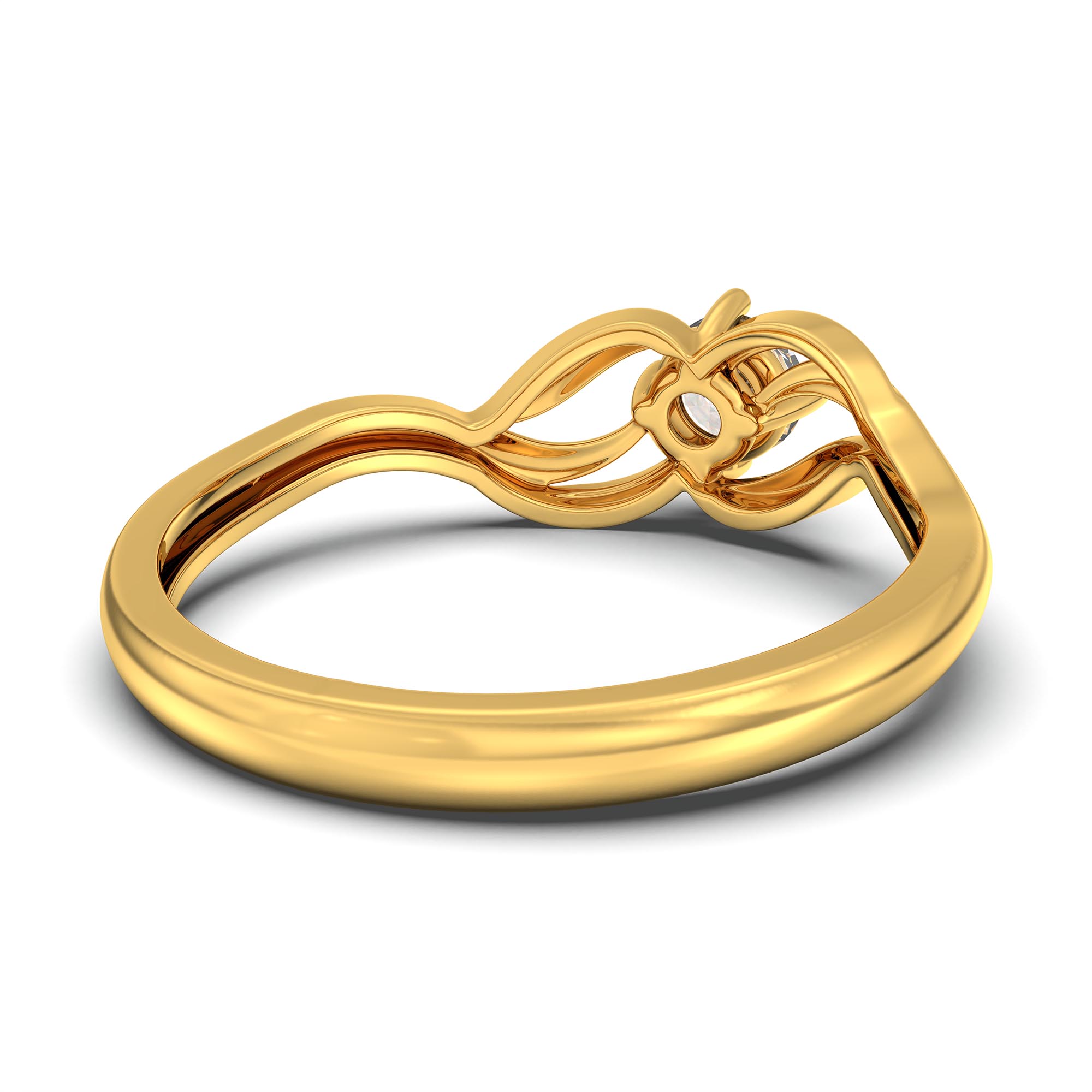 Lab-Grown Diamond Solitaire Ring for Women in 22K Yellow Gold – 0.25 Ct Round, 3 g (Design K10-4-APGAA) thumbnail
