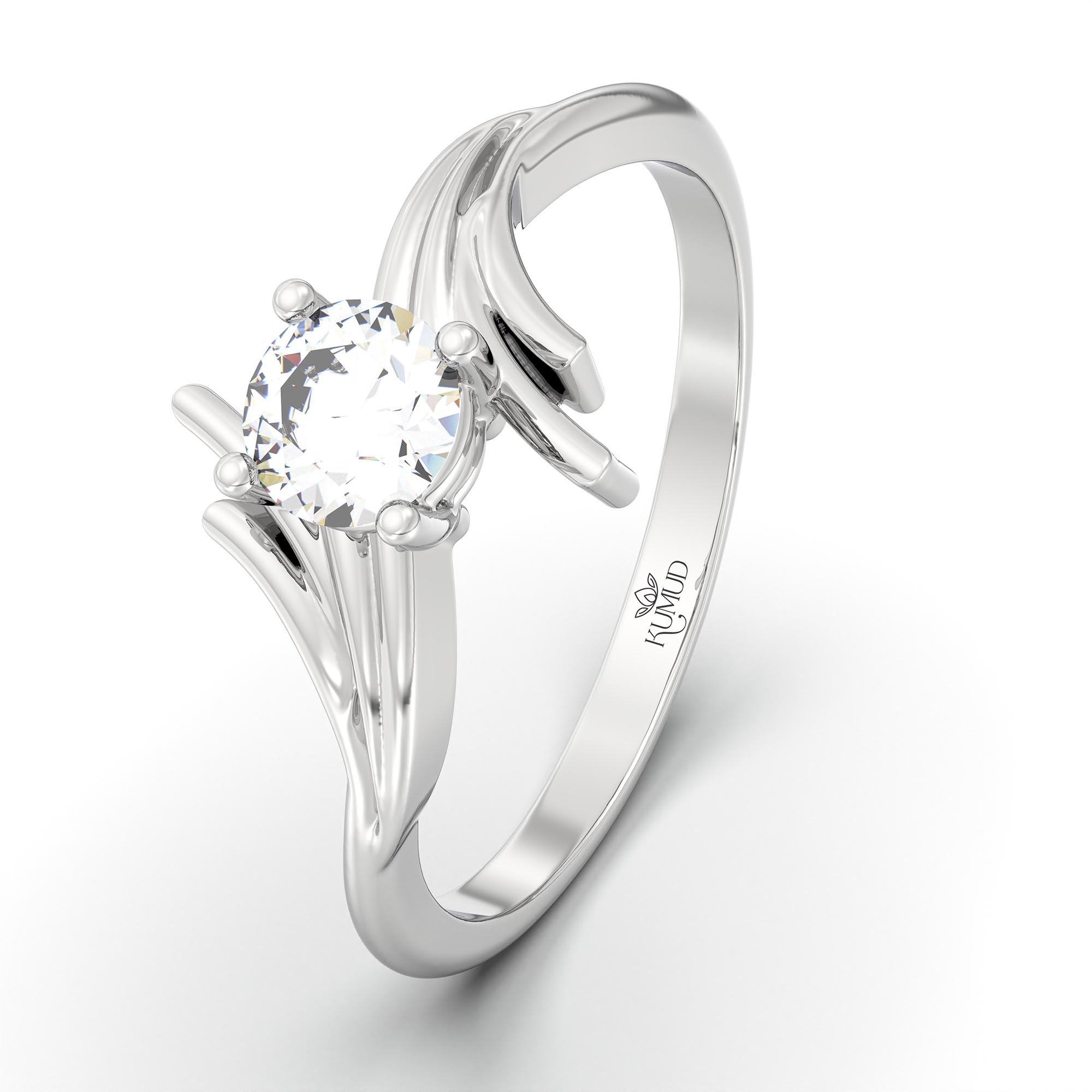 Lab-Grown Diamond Solitaire Ring for Women in 18K White Gold – 0.25 Ct Round, 3 g (Design K10-5-APGAA) thumbnail