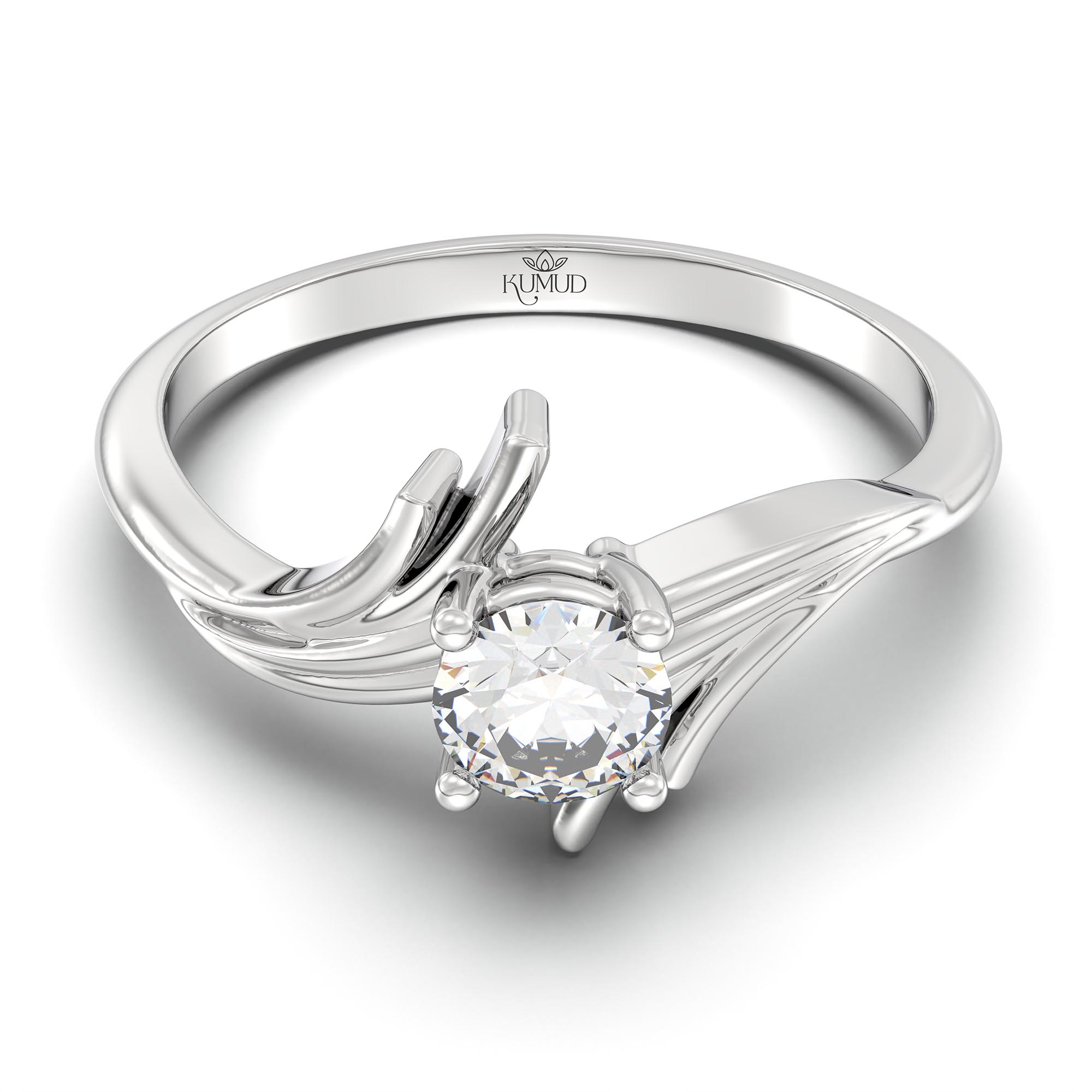 Lab-Grown Diamond Solitaire Ring for Women in 18K White Gold – 0.25 Ct Round, 3 g (Design K10-5-APGAA) thumbnail