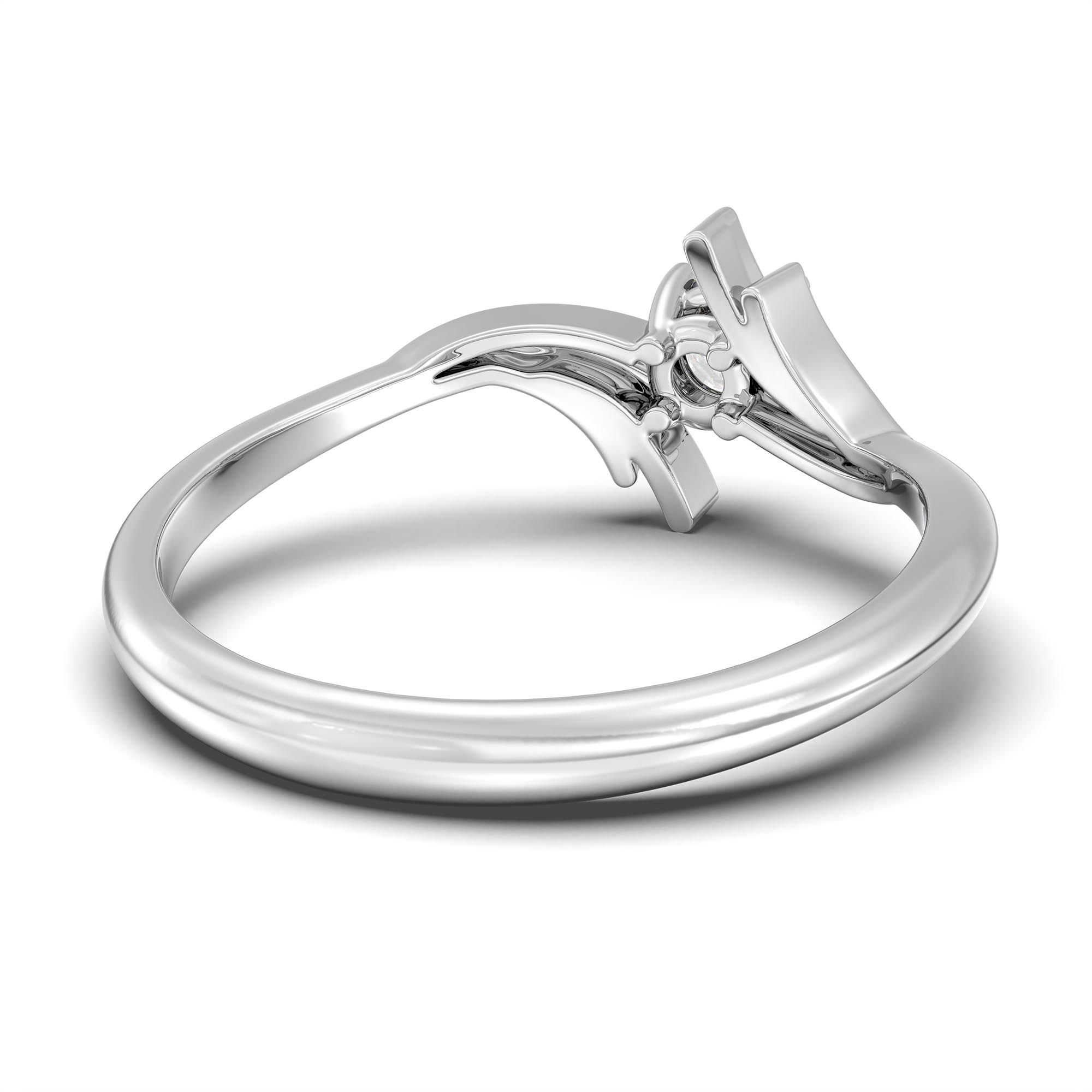 Lab-Grown Diamond Solitaire Ring for Women in 18K White Gold – 0.25 Ct Round, 3 g (Design K10-5-APGAA) thumbnail