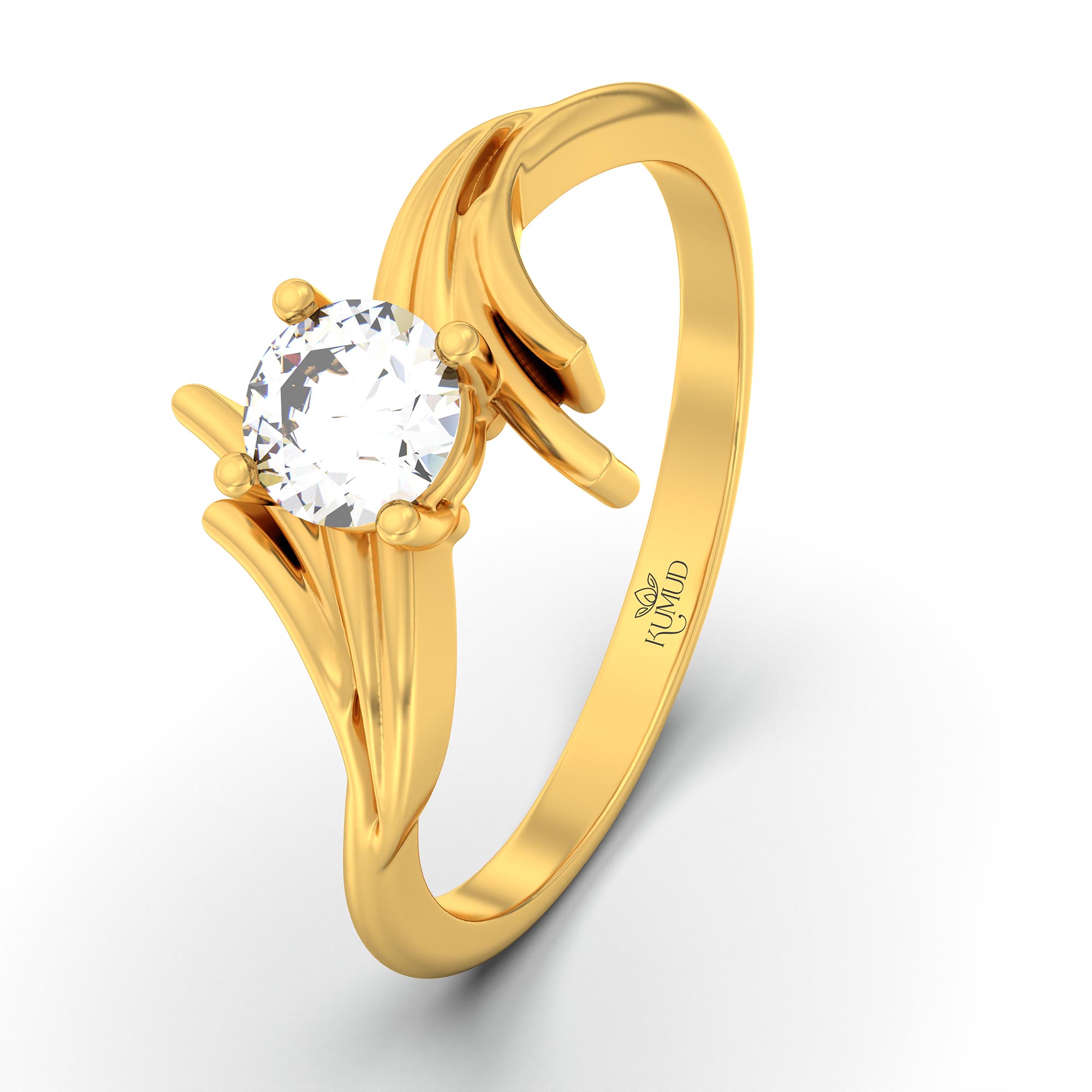 Lab-Grown Diamond Solitaire Ring for Women in 22K Yellow Gold – 0.25 Ct Round, 3 g (Design K10-5-APGAA) thumbnail