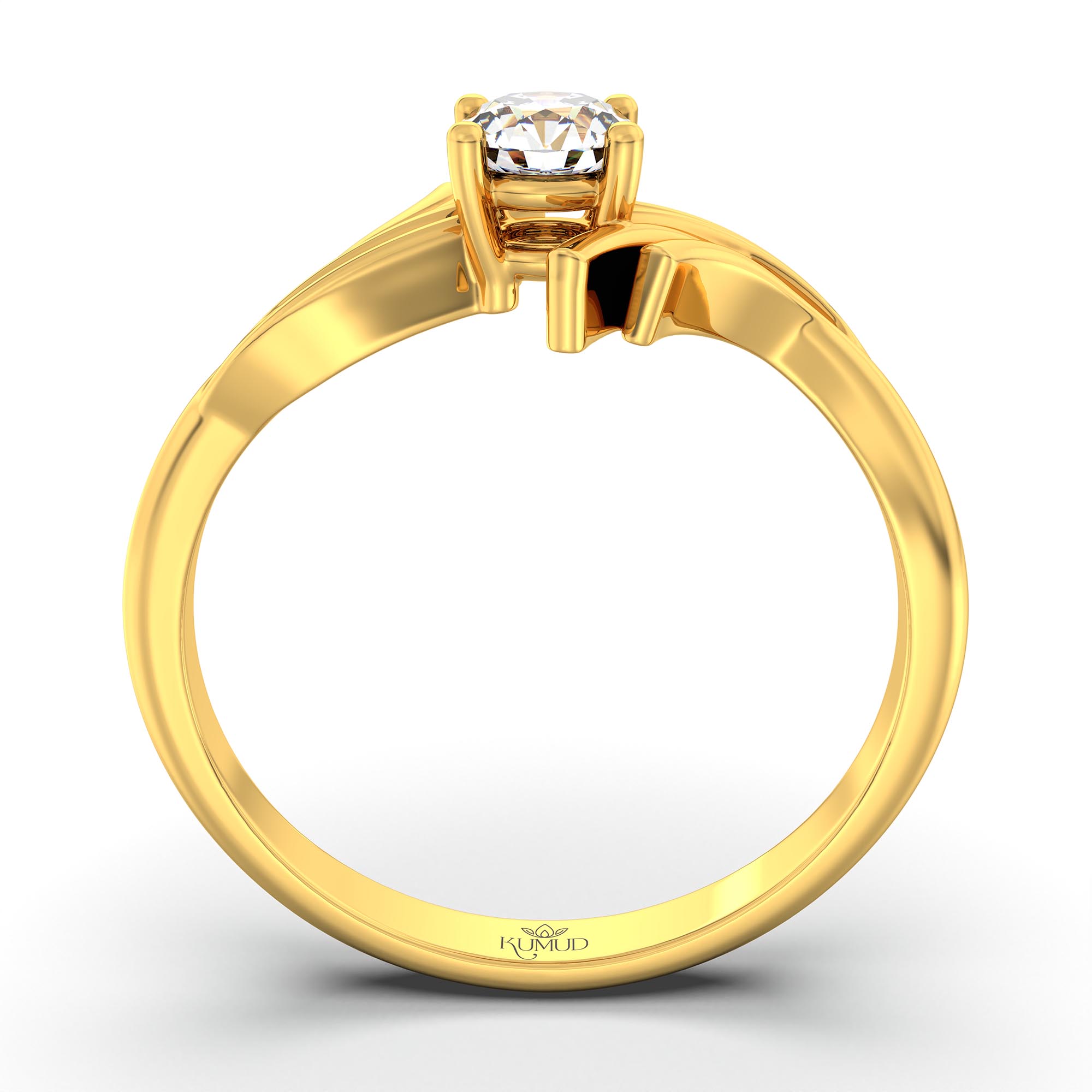 Lab-Grown Diamond Solitaire Ring for Women in 22K Yellow Gold – 0.25 Ct Round, 3 g (Design K10-5-APGAA) thumbnail