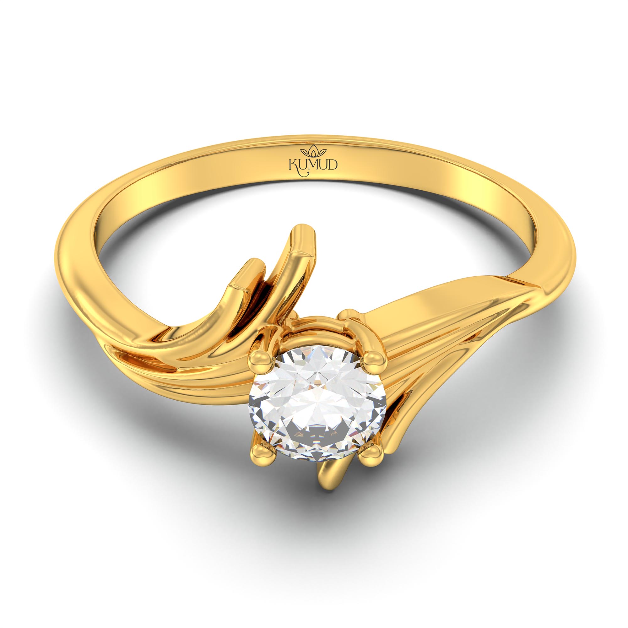 Lab-Grown Diamond Solitaire Ring for Women in 22K Yellow Gold – 0.25 Ct Round, 3 g (Design K10-5-APGAA) thumbnail