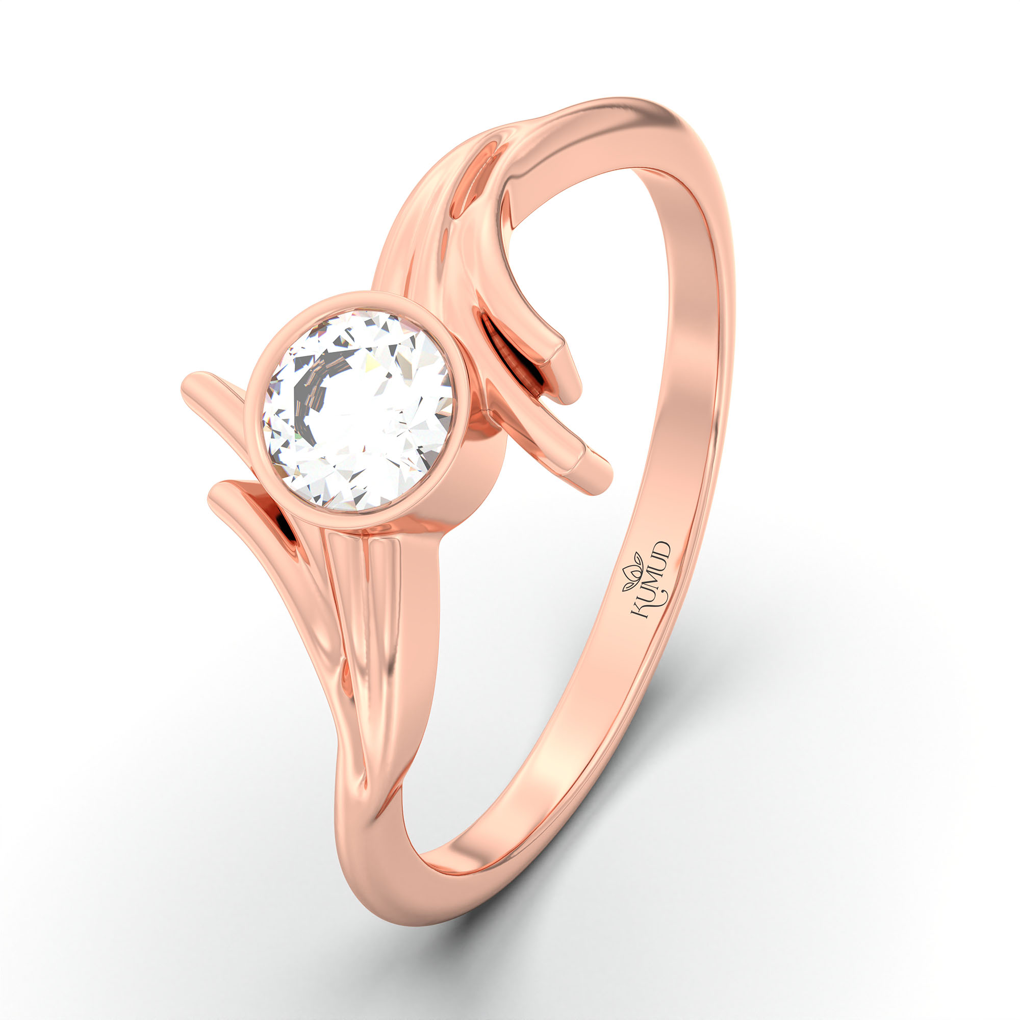 Lab-Grown Diamond Solitaire Ring for Women in 18K Rose Gold – 0.25 Ct Round, 3 g (Design K10-5-BBZAA) thumbnail