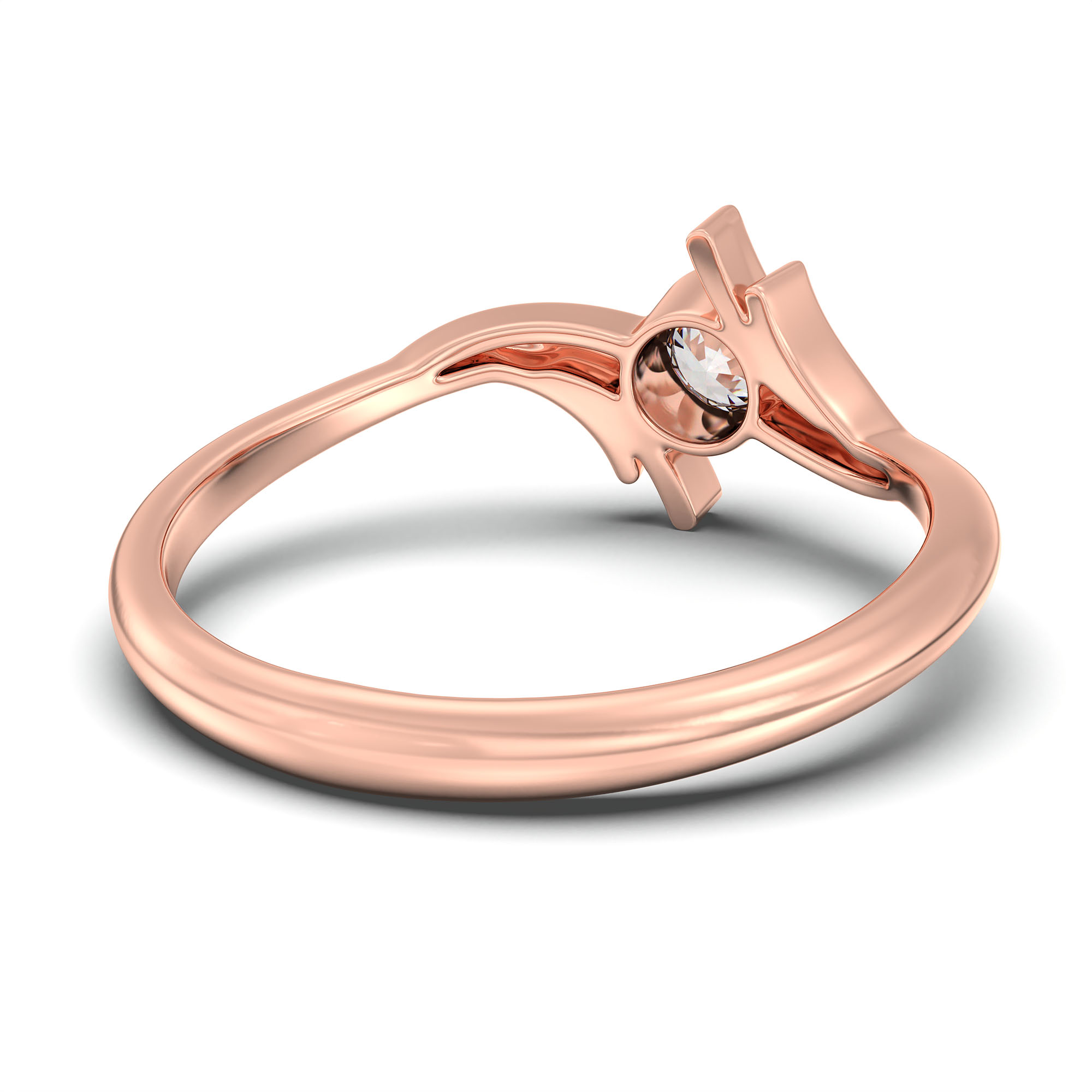 Lab-Grown Diamond Solitaire Ring for Women in 18K Rose Gold – 0.25 Ct Round, 3 g (Design K10-5-BBZAA) thumbnail