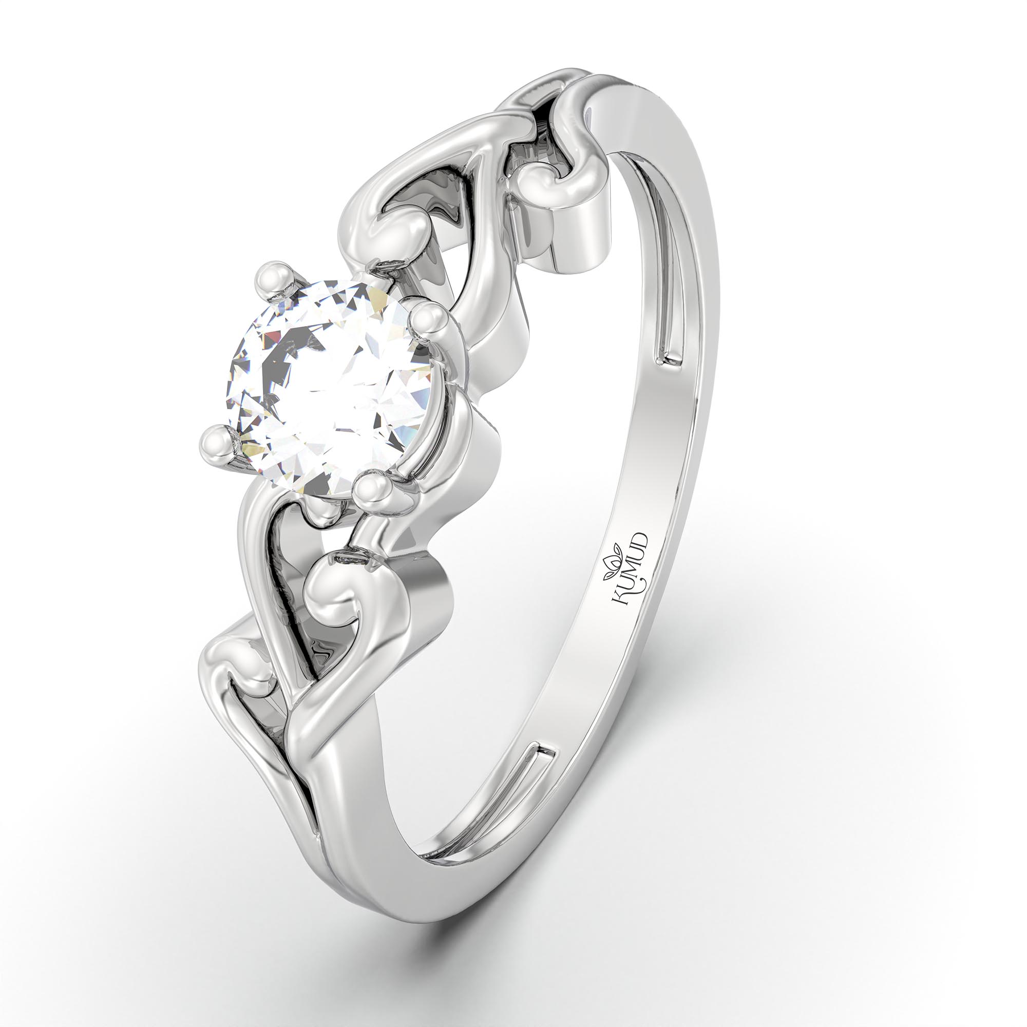 Lab-Grown Diamond Solitaire Ring for Women in 18K White Gold – 0.25 Ct Round, 3 g (Design K10-6-APGAA) thumbnail