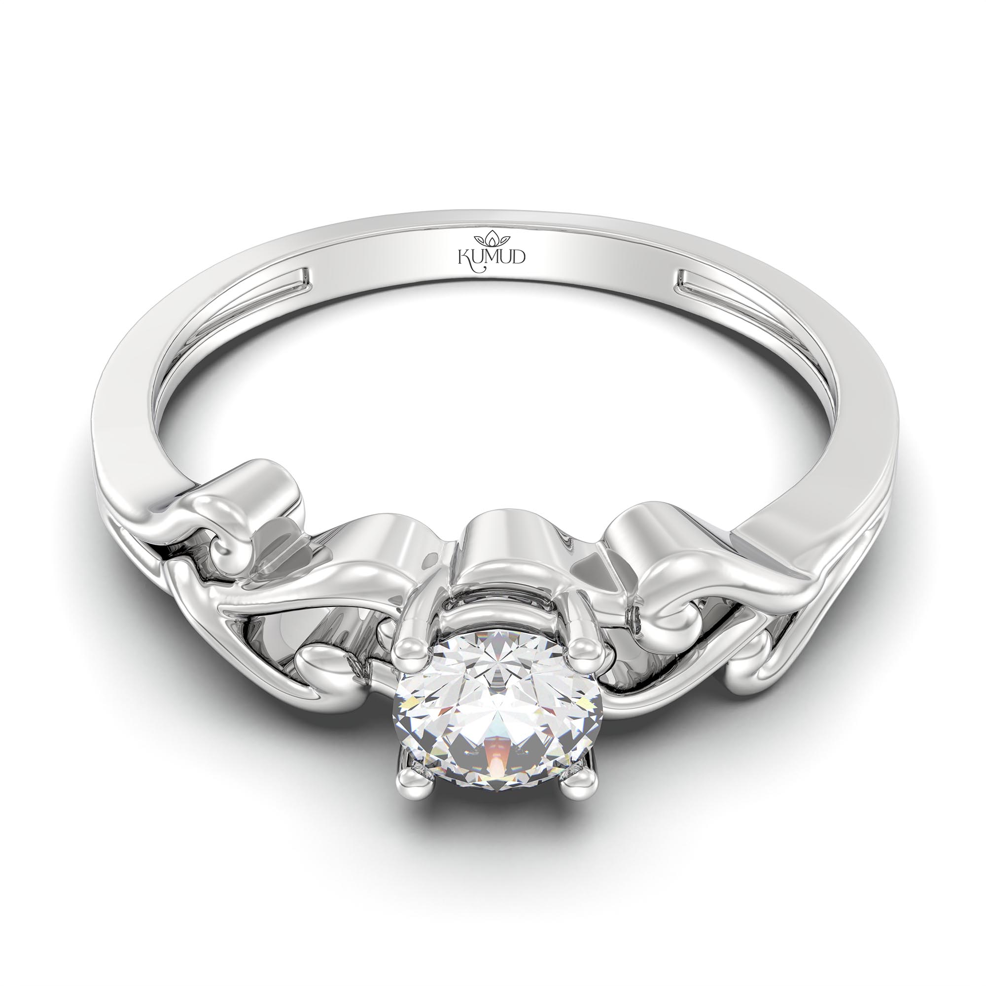 Lab-Grown Diamond Solitaire Ring for Women in 18K White Gold – 0.25 Ct Round, 3 g (Design K10-6-APGAA) thumbnail