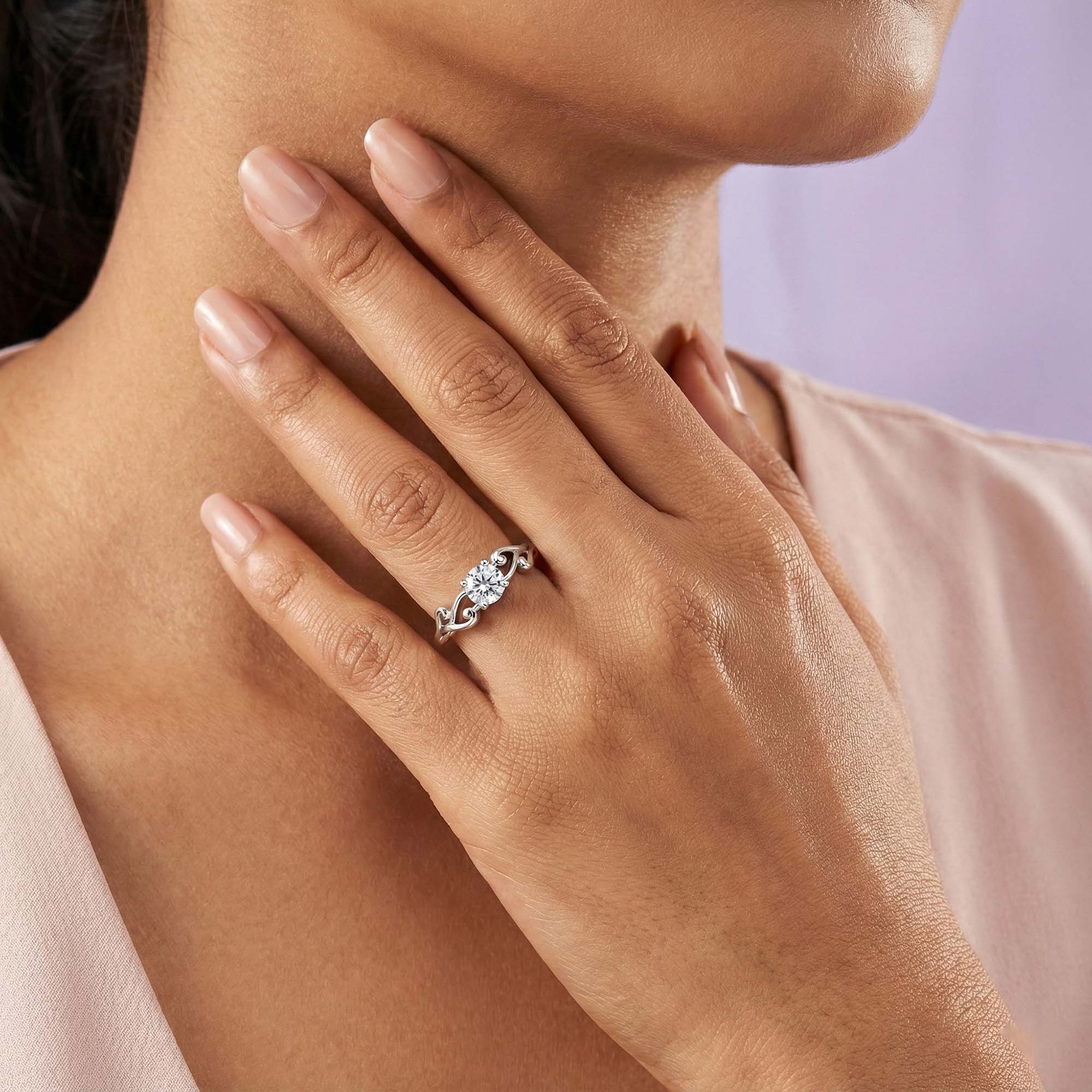 Lab-Grown Diamond Solitaire Ring for Women in 18K White Gold – 0.25 Ct Round, 3 g (Design K10-6-APGAA) thumbnail