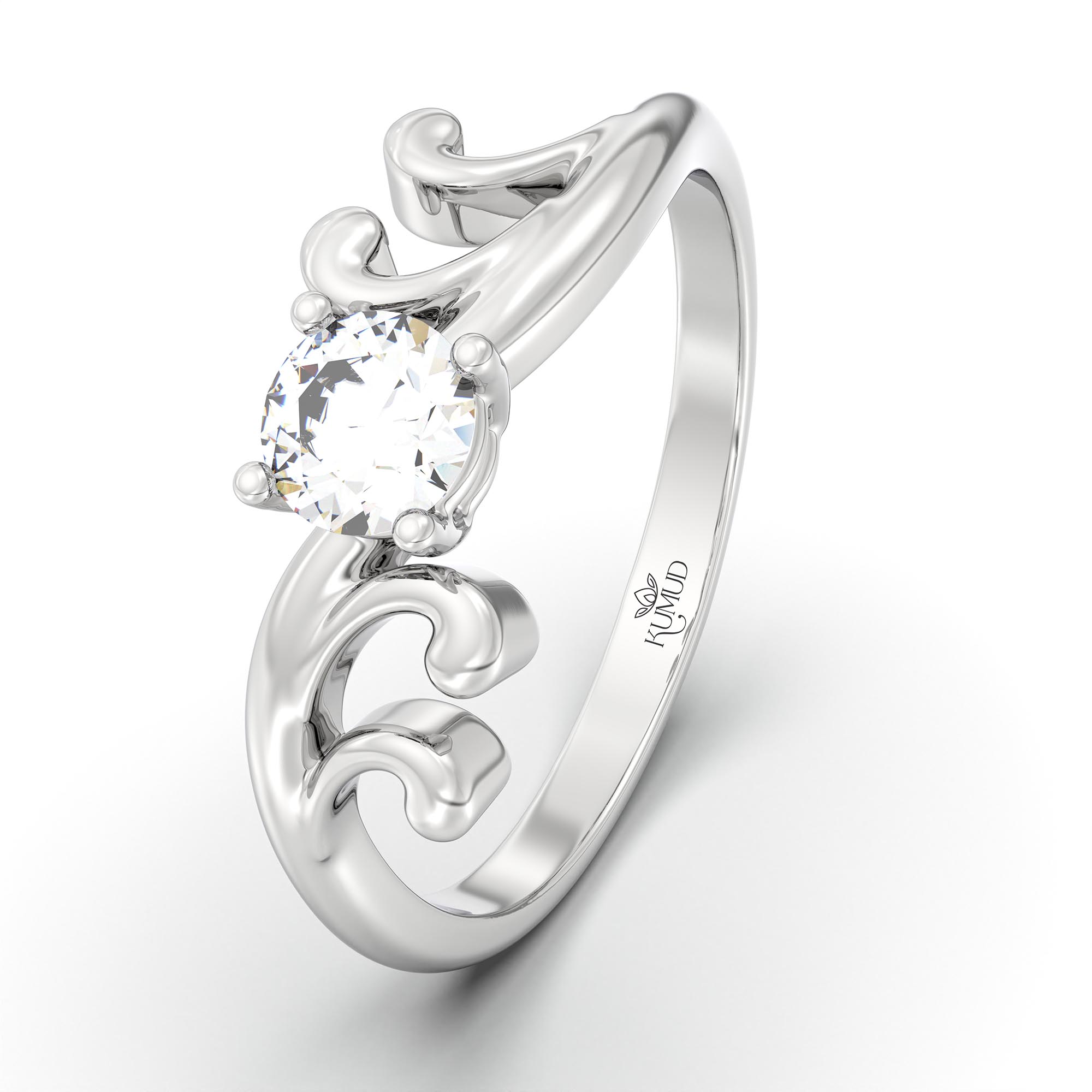 Lab-Grown Diamond Solitaire Ring for Women in 18K White Gold – 0.25 Ct Round, 3 g (Design K10-7-APGAA) thumbnail