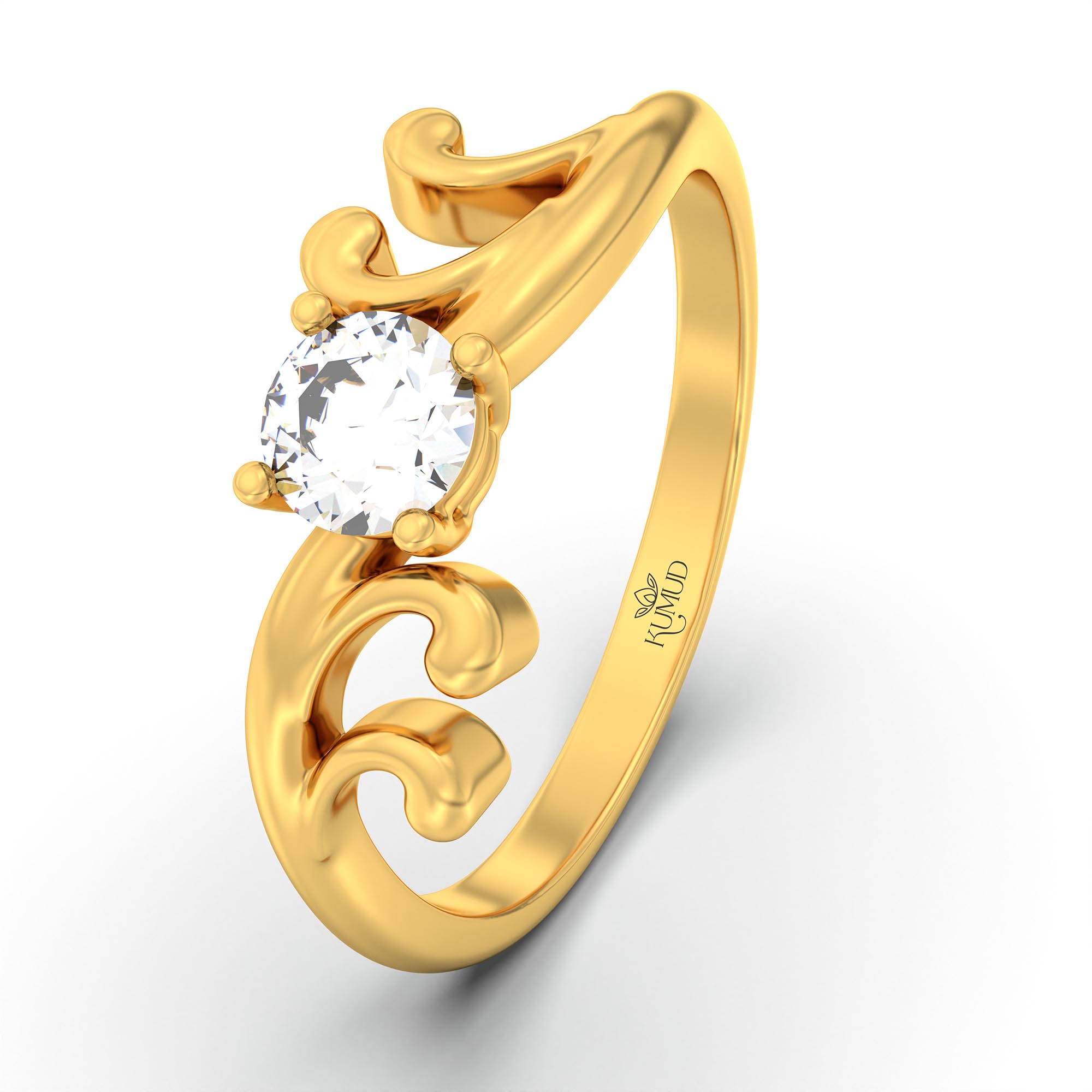 Lab-Grown Diamond Solitaire Ring for Women in 22K Yellow Gold – 0.25 Ct Round, 3 g (Design K10-7-APGAA) thumbnail