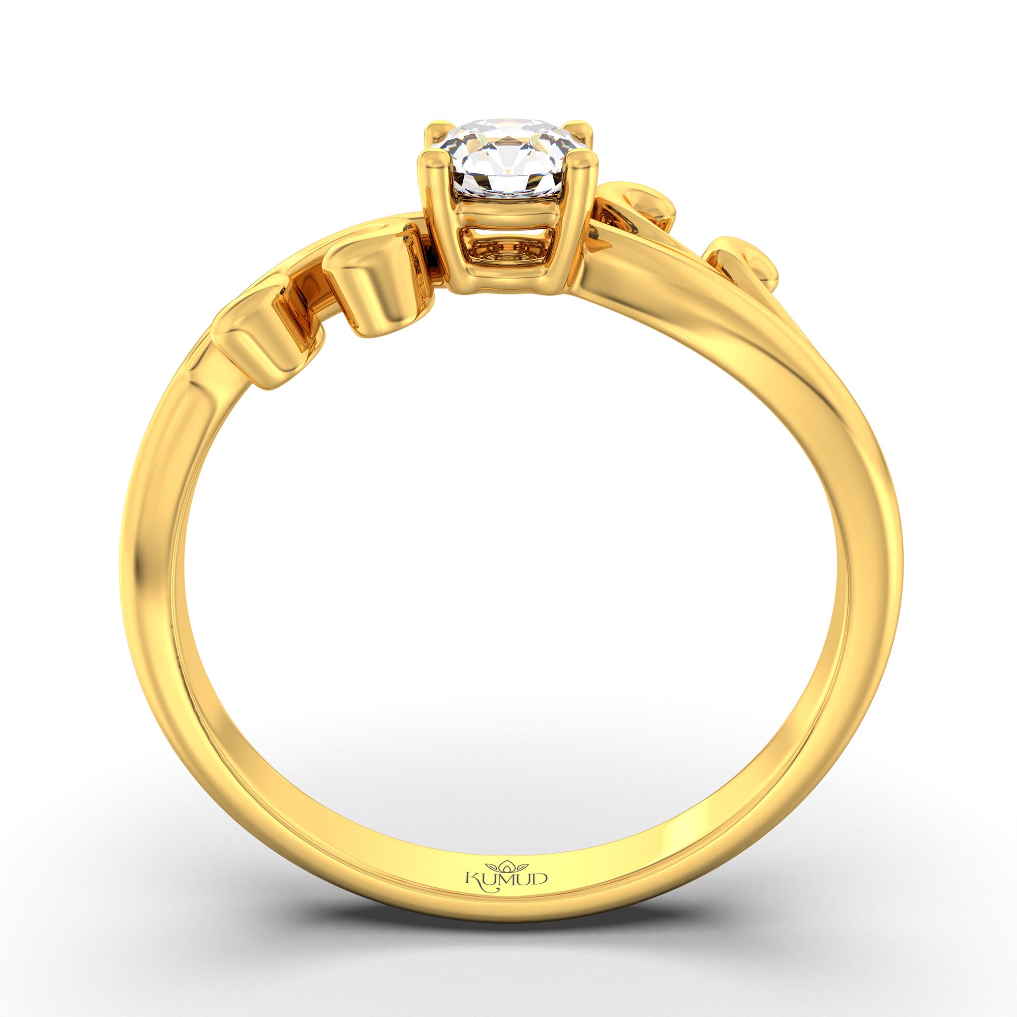 Lab-Grown Diamond Solitaire Ring for Women in 22K Yellow Gold – 0.25 Ct Round, 3 g (Design K10-7-APGAA) thumbnail