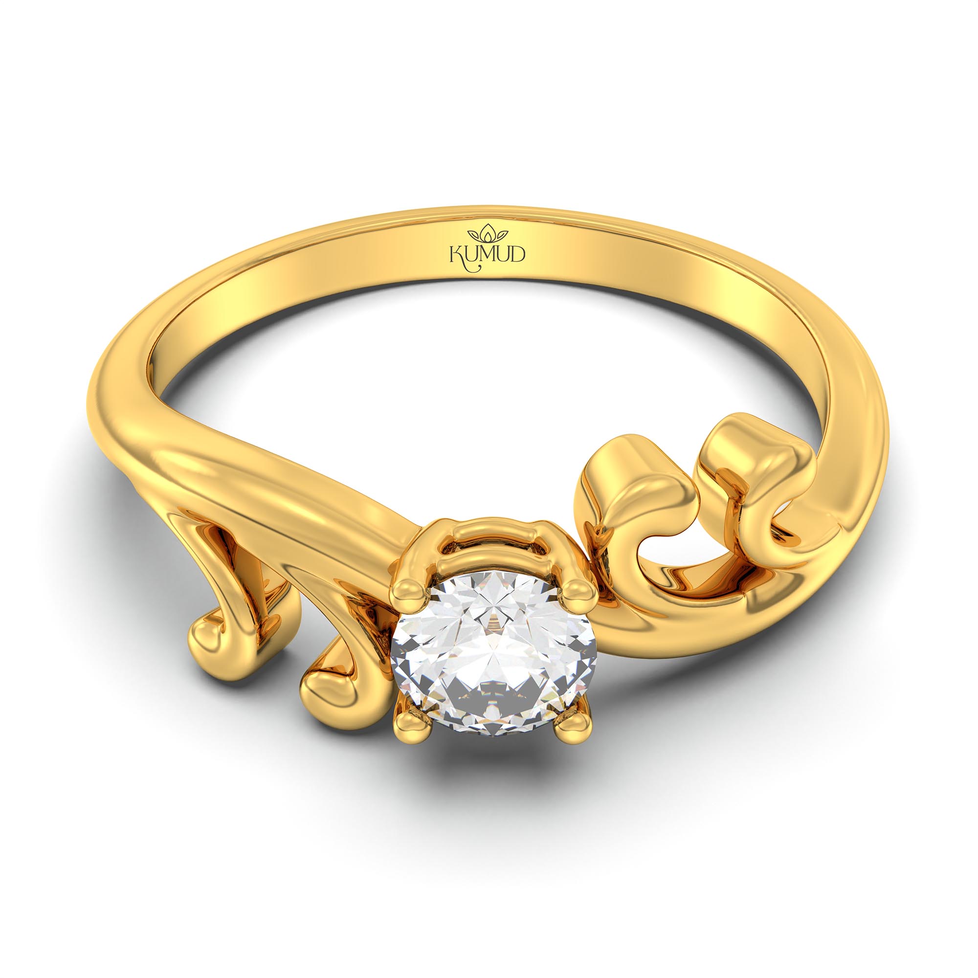 Lab-Grown Diamond Solitaire Ring for Women in 22K Yellow Gold – 0.25 Ct Round, 3 g (Design K10-7-APGAA) thumbnail