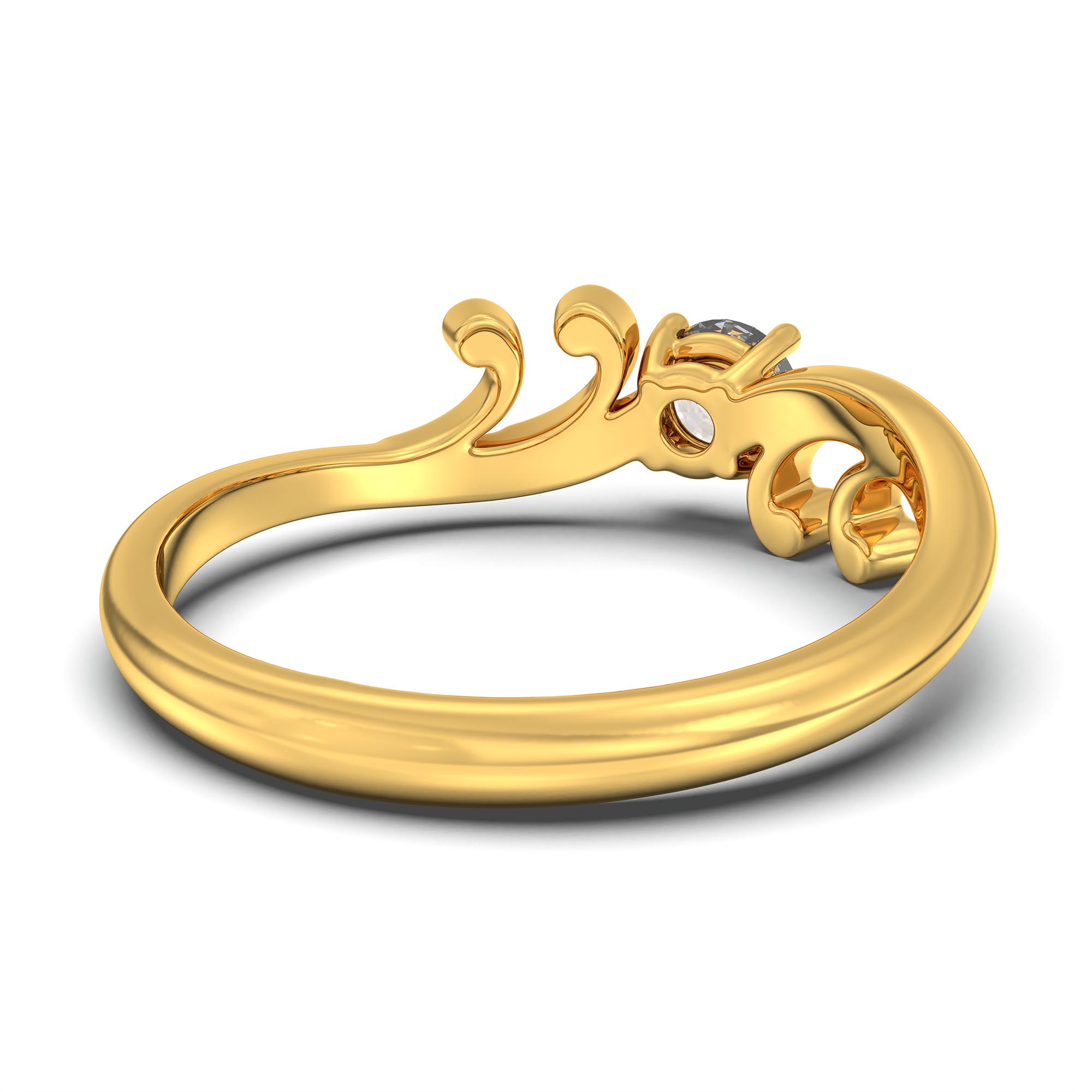 Lab-Grown Diamond Solitaire Ring for Women in 22K Yellow Gold – 0.25 Ct Round, 3 g (Design K10-7-APGAA) thumbnail