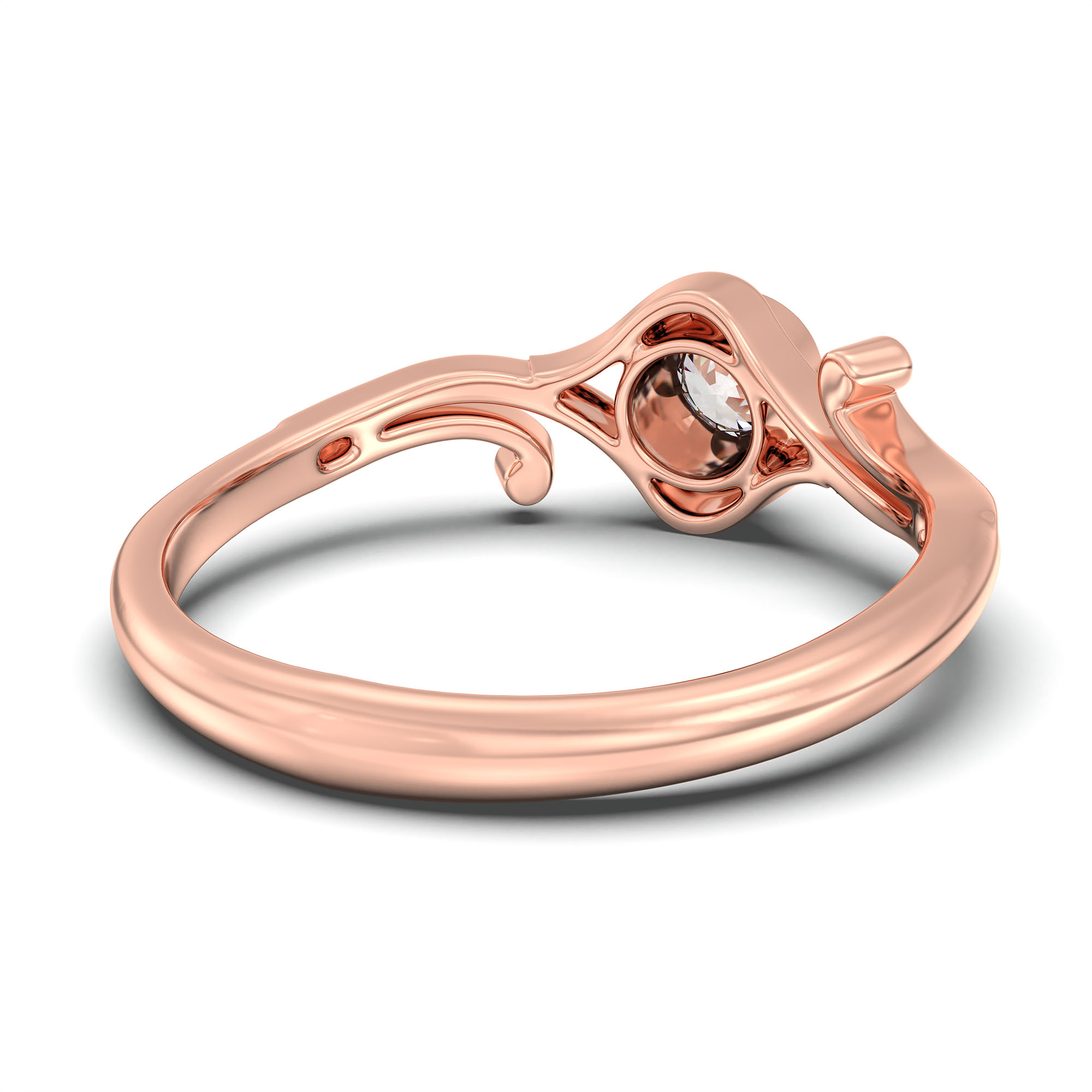 Lab-Grown Diamond Solitaire Ring for Women in 18K Rose Gold – 0.25 Ct Round, 3 g (Design K10-9-BBZAA) thumbnail