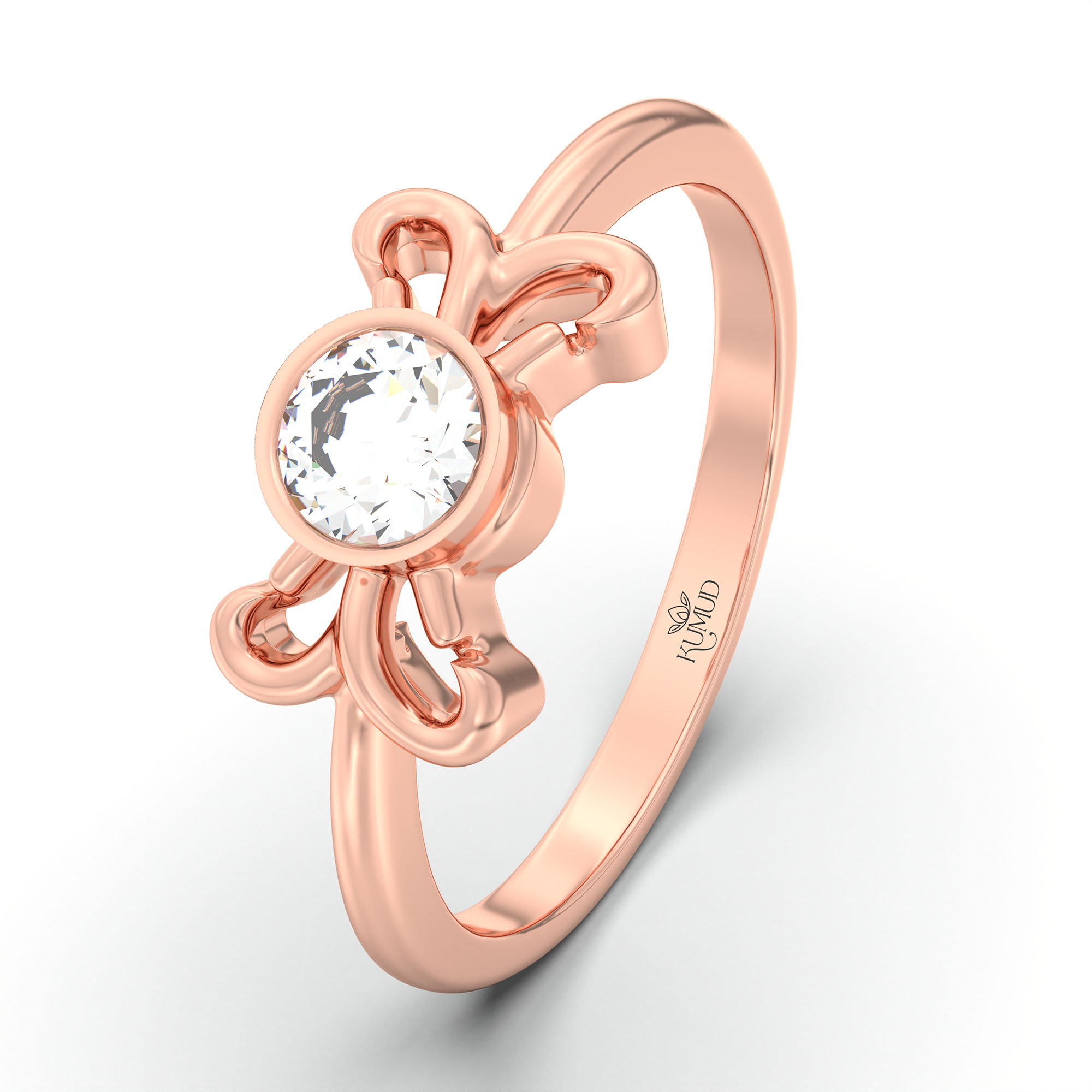 Lab-Grown Diamond Solitaire Ring for Women in 18K Rose Gold – 0.25 Ct Round, 3 g (Design K10-10-BBZAA) thumbnail